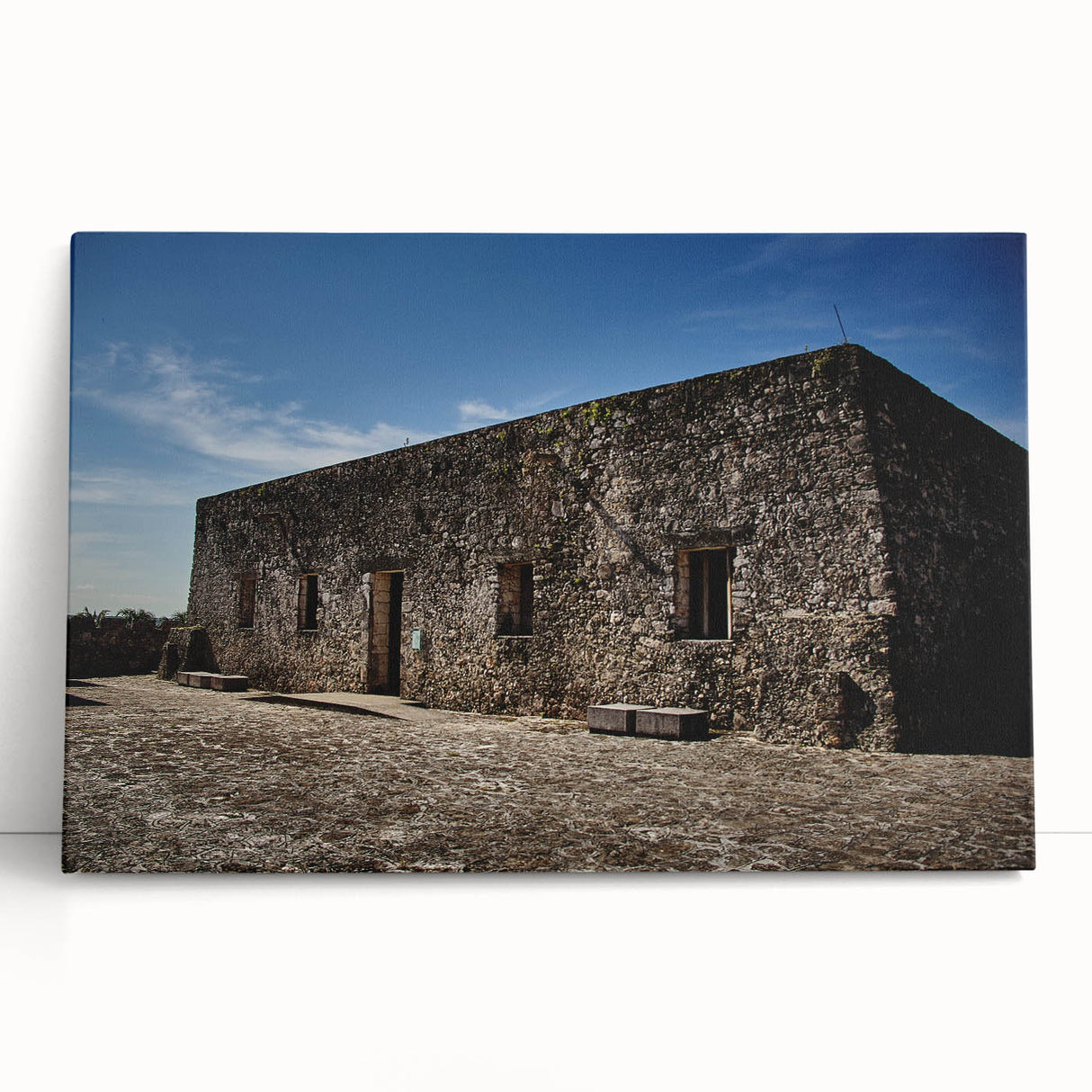 Black and white stretched canvas of Quintana Roo scenery, ideal for kitchen wall art or bedroom decor.