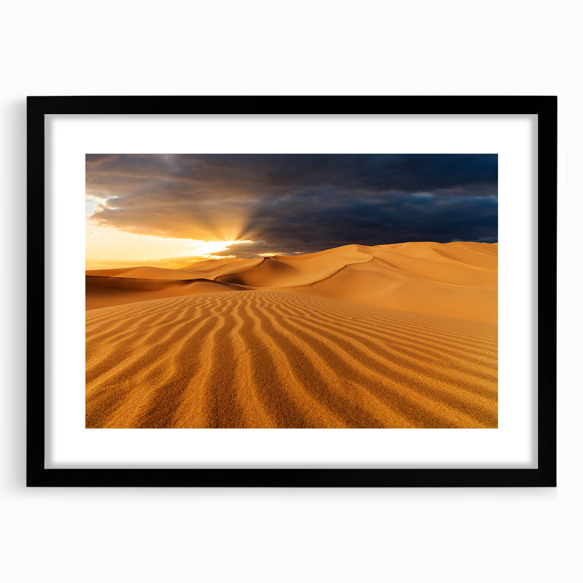 Extra large abstract art print depicting vibrant, colorful Dubai skyline, on textured canvas, ideal for living room decor.
