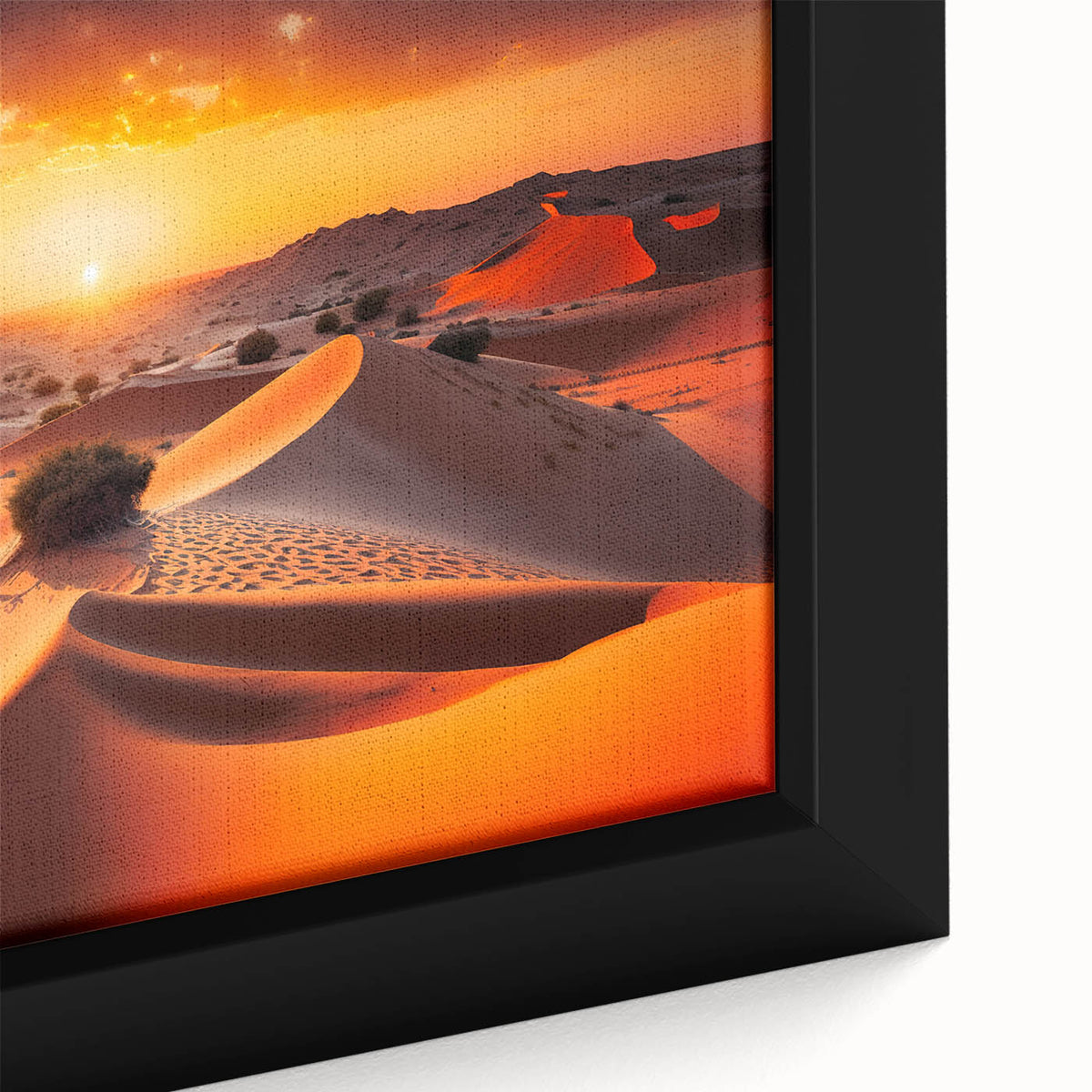 Black canvas featuring a textured, colorful Abu Dhabi skyline, ideal for large living room decor.