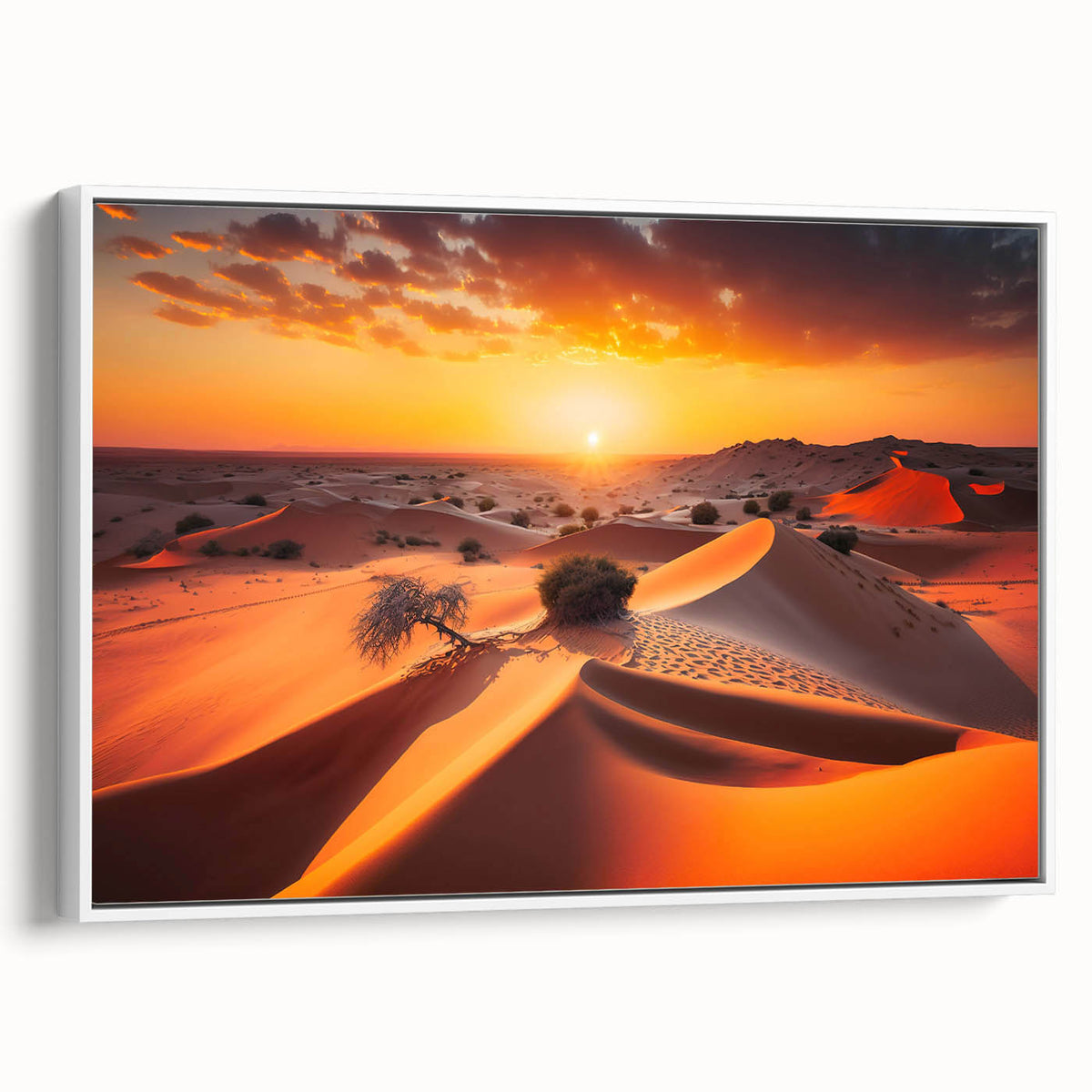 Vintage poster art of Abu Dhabi skyline in colorful hues on a large framed canvas, ideal for living room decor.