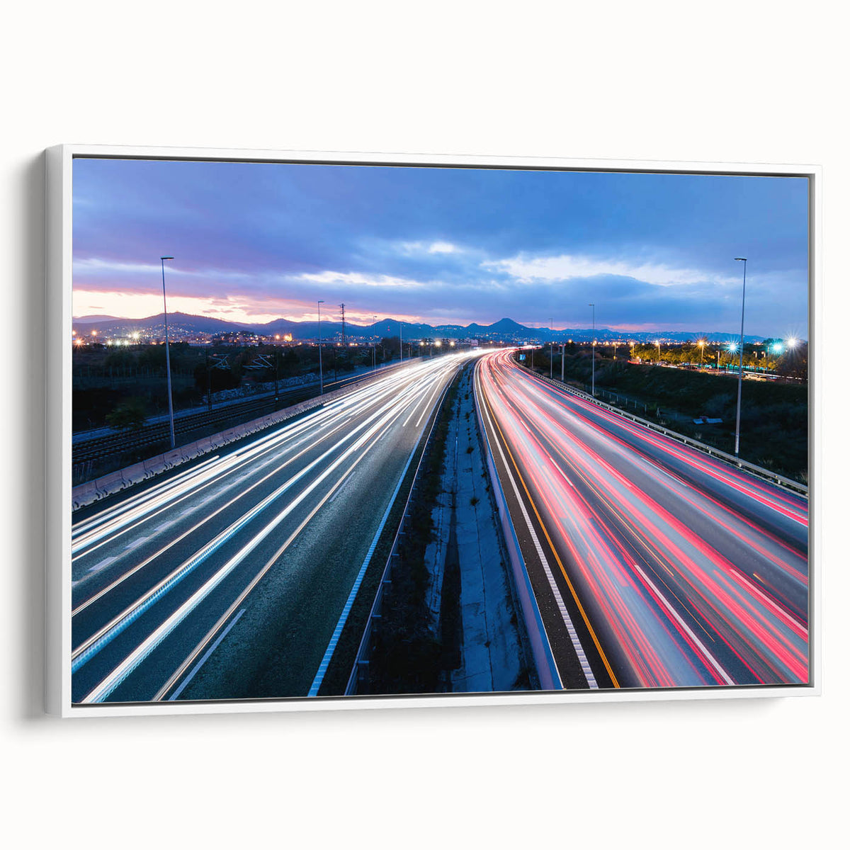 Vintage poster art of Connecticut scenery on framed canvas, featuring vibrant, colorful art, ideal for living room decor.