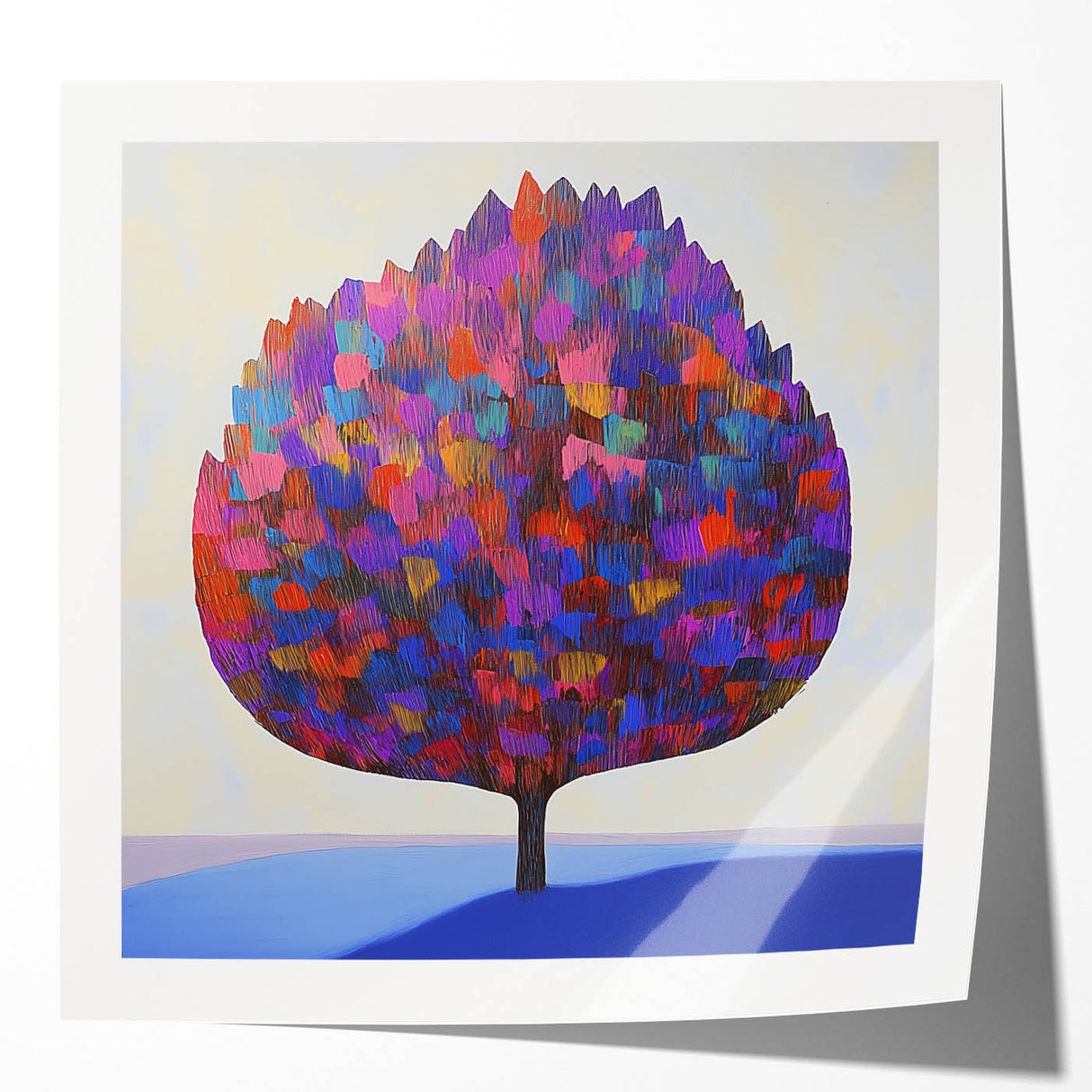 Multicolored Abstract Tree Canvas - Modern Vibrant Floral Wall Art