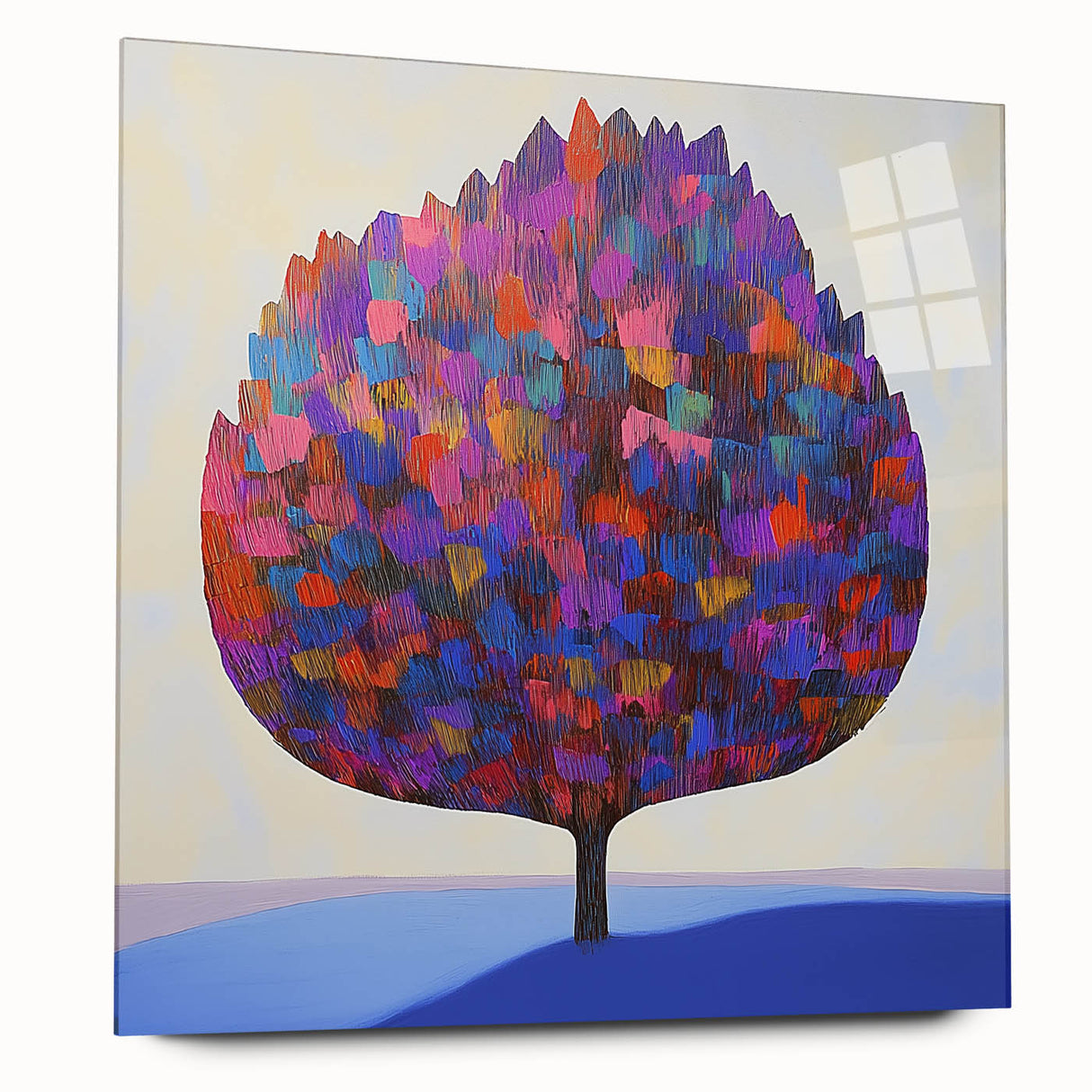 Multicolored Abstract Tree Canvas - Modern Vibrant Floral Wall Art