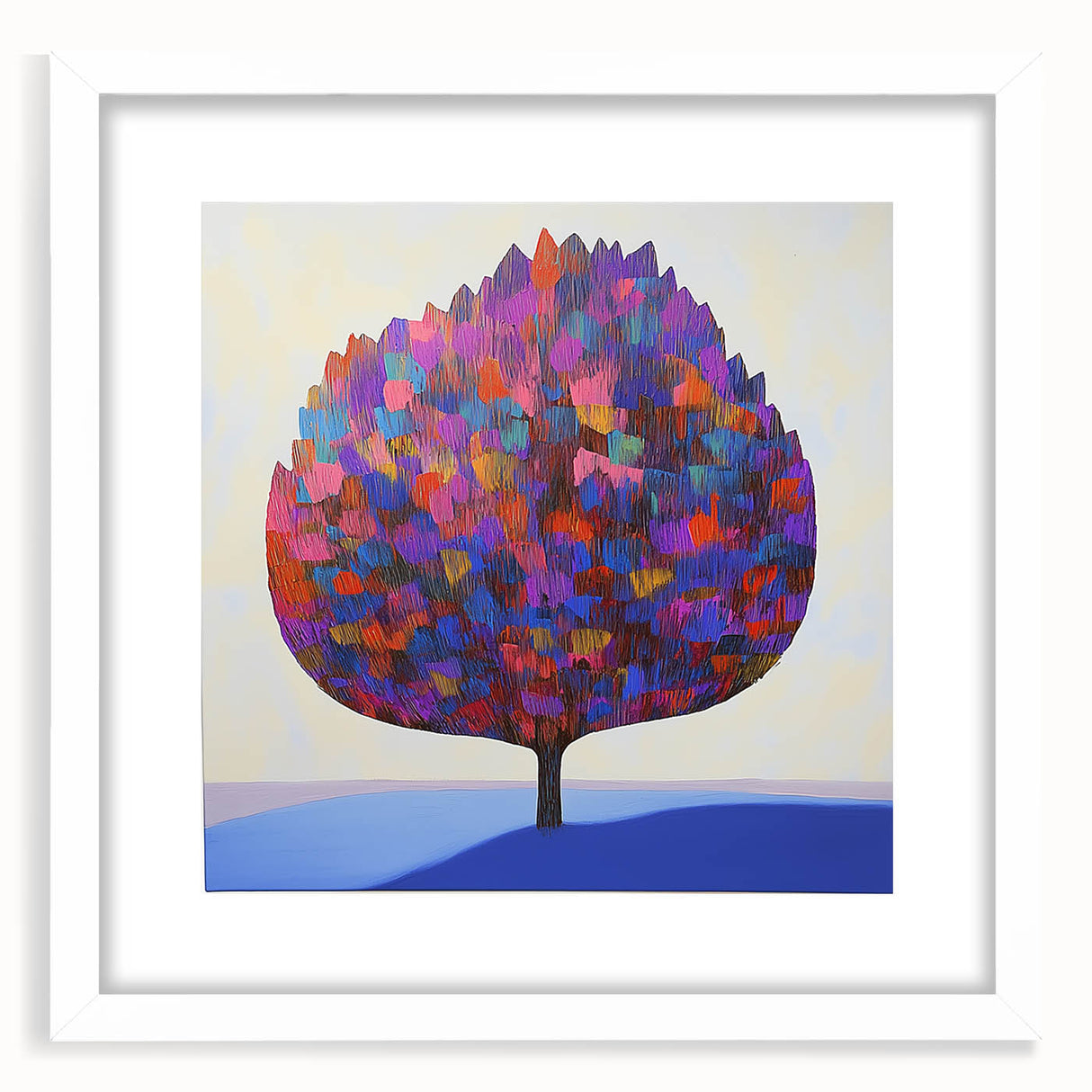 Multicolored Abstract Tree Canvas - Modern Vibrant Floral Wall Art