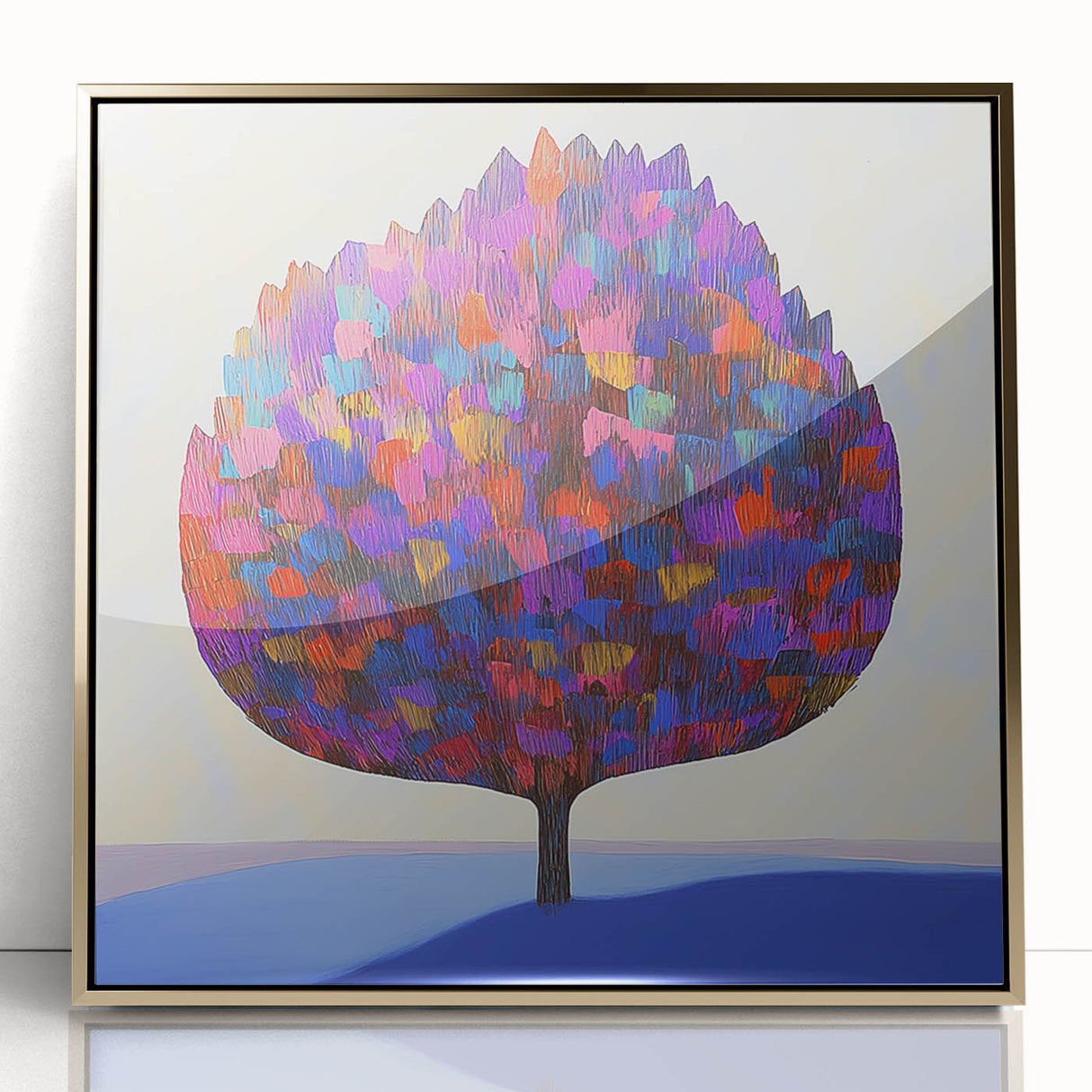 Multicolored Abstract Tree Canvas - Modern Vibrant Floral Wall Art