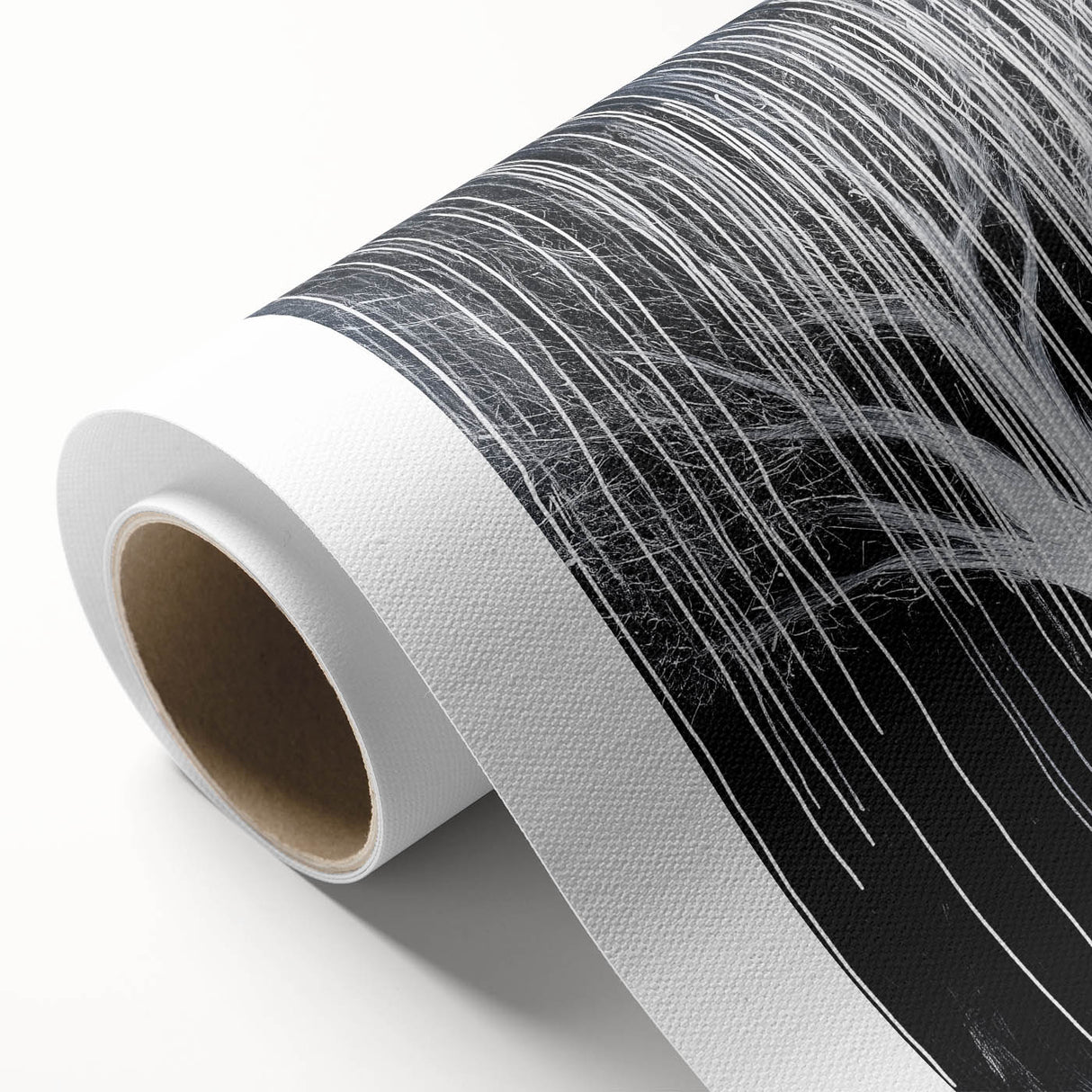 Abstract floral design on rolled canvas, showcasing vibrant colors and intricate patterns, ideal for home décor. Packaged securely in a cardboard tube for safe shipping.