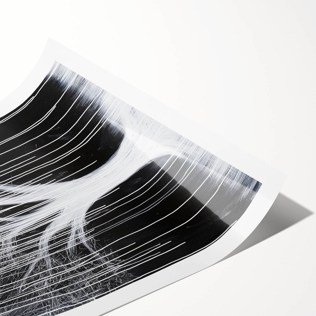 Colorful abstract floral rolled print showcasing vibrant hues of pink, blue, and green, designed for modern home decor, perfect for enhancing interior aesthetics.