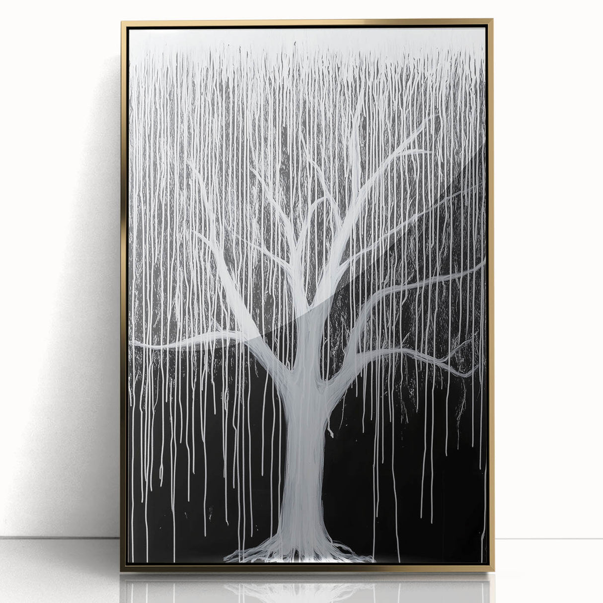 Framed acrylic artwork showcasing vibrant abstract florals in gold and pastel colors, elegantly displayed from the front view, perfect for modern home decor.