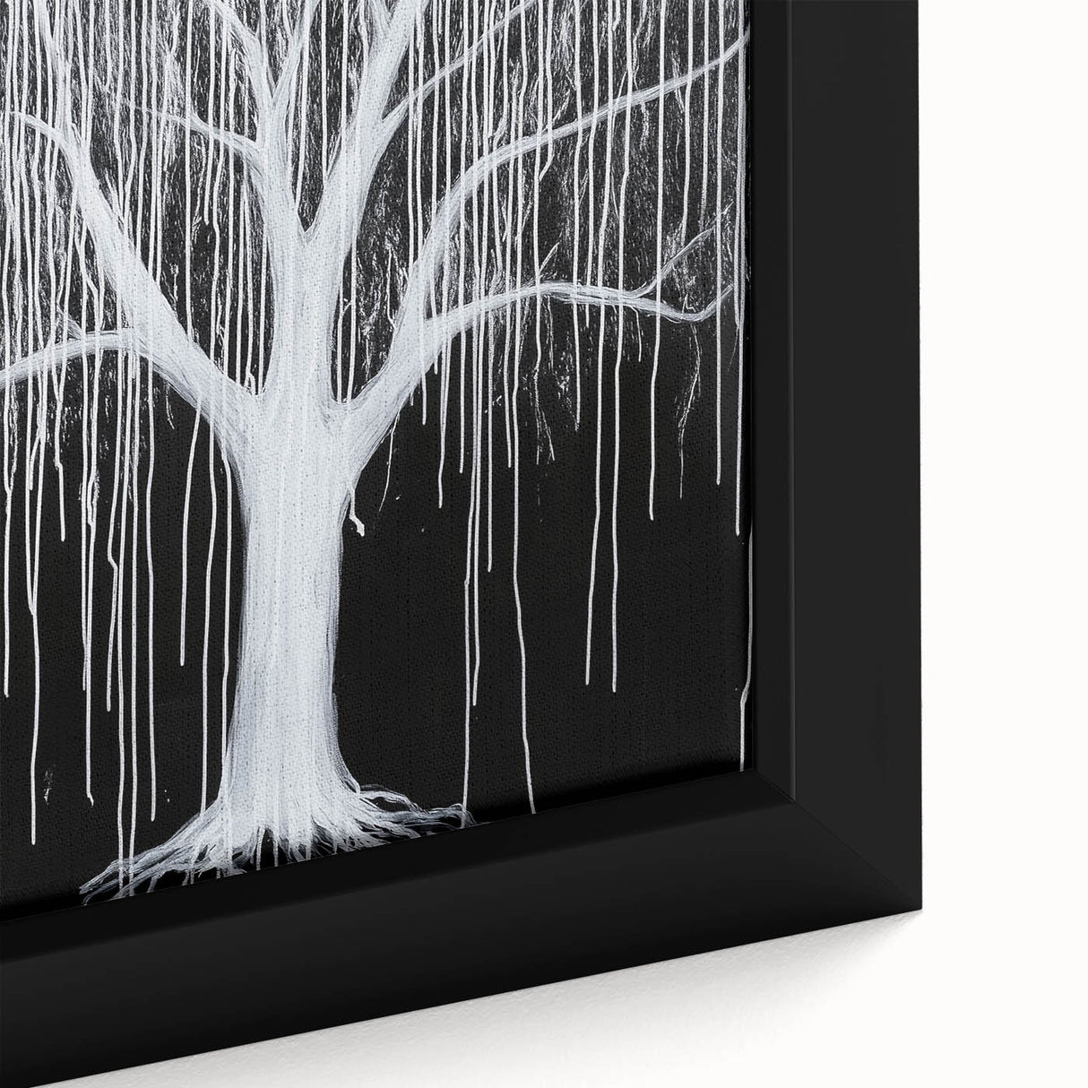 Close-up of an abstract floral framed canvas artwork showcasing vibrant colors and intricate details, ideal for modern home decor and artistic expression.