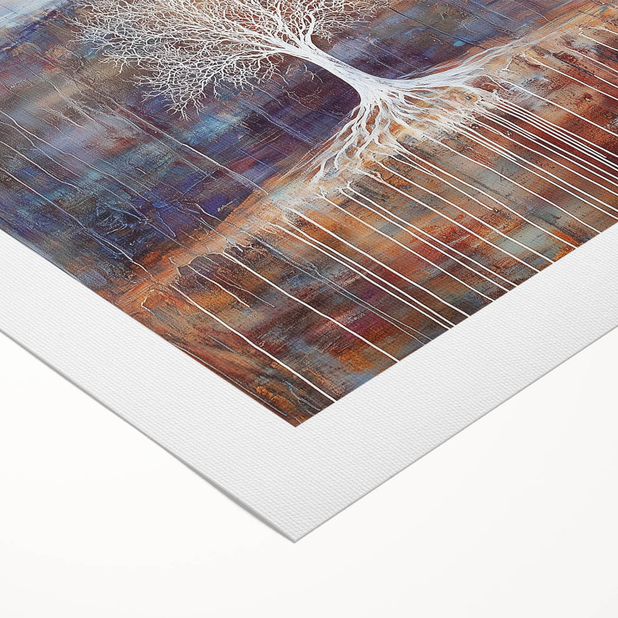 Abstract floral art on rolled canvas, featuring vibrant colors and intricate patterns, ideal for home decor. Comes securely packaged in a sturdy tube for easy transport.