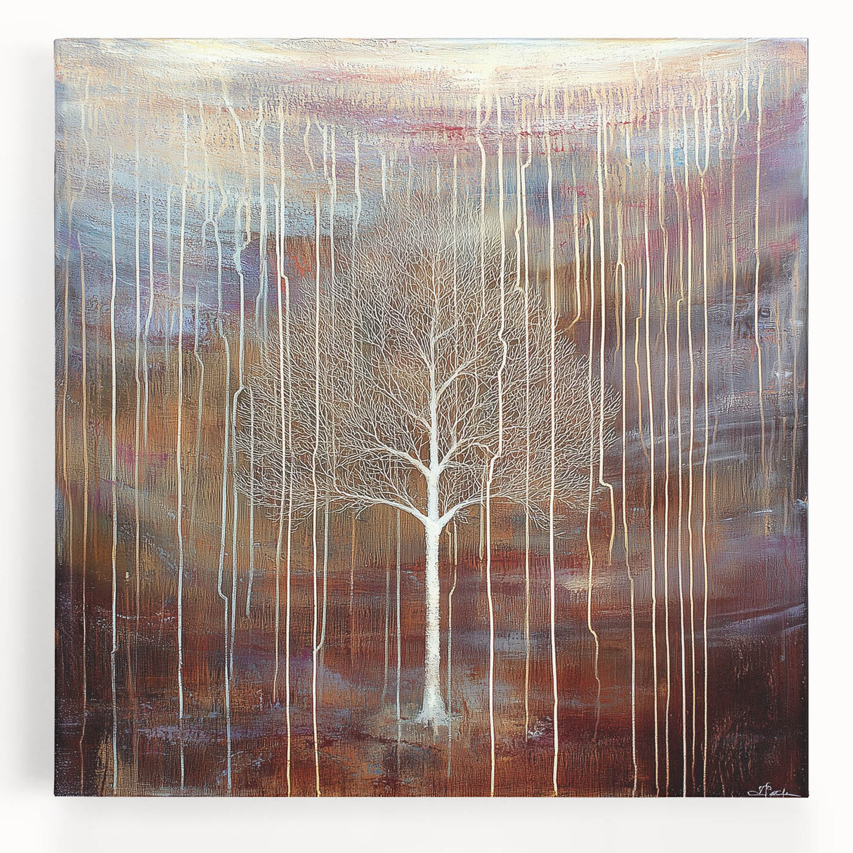 Abstract floral stretched canvas artwork in vibrant colors, showcasing a blend of soft pinks, greens, and blues, perfect for modern home decor. Ideal for enhancing living spaces with a touch of elegance and artistic flair.