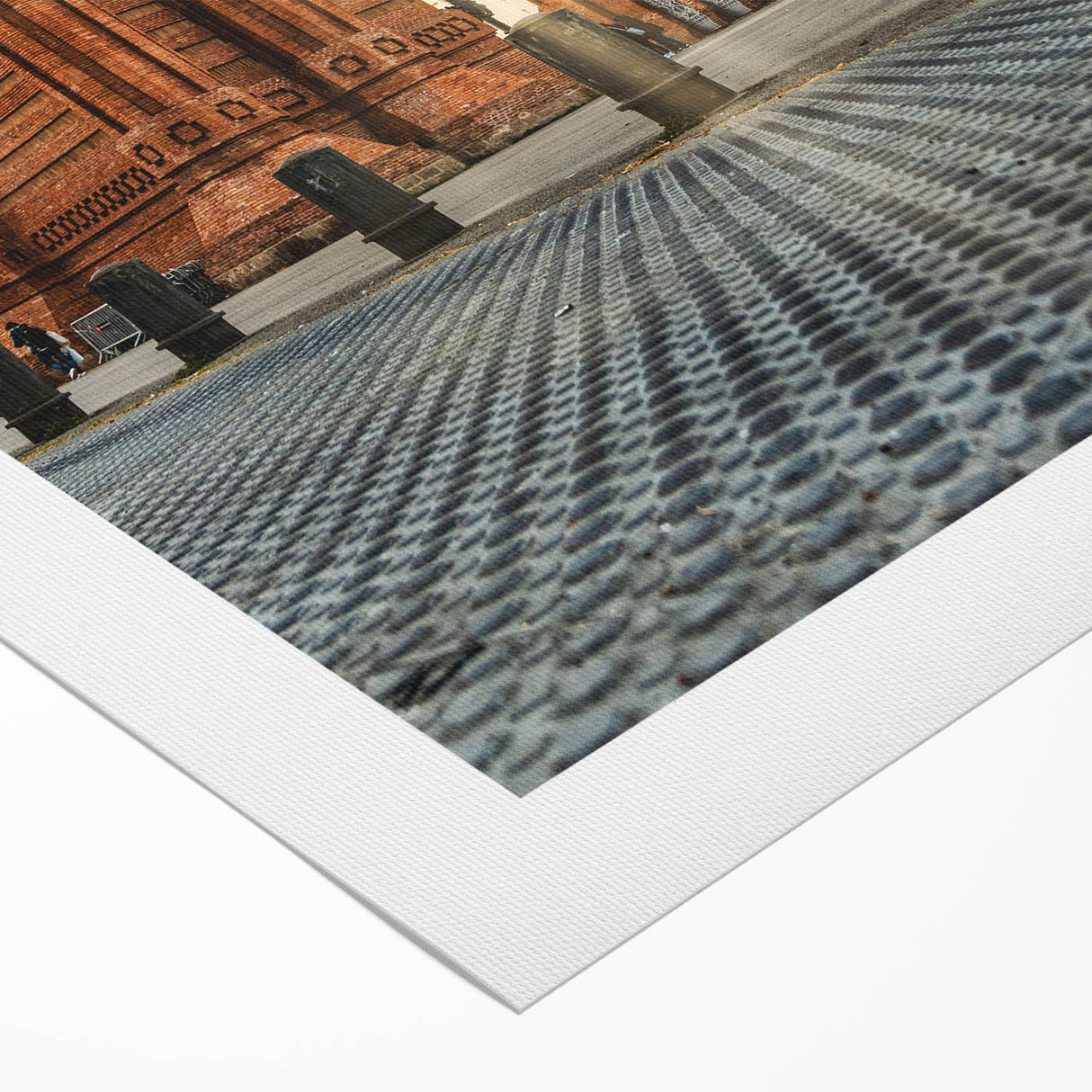 Art deco poster of Barcelona skyline in muted sepia tones on rolled canvas, suitable for dining room decor.