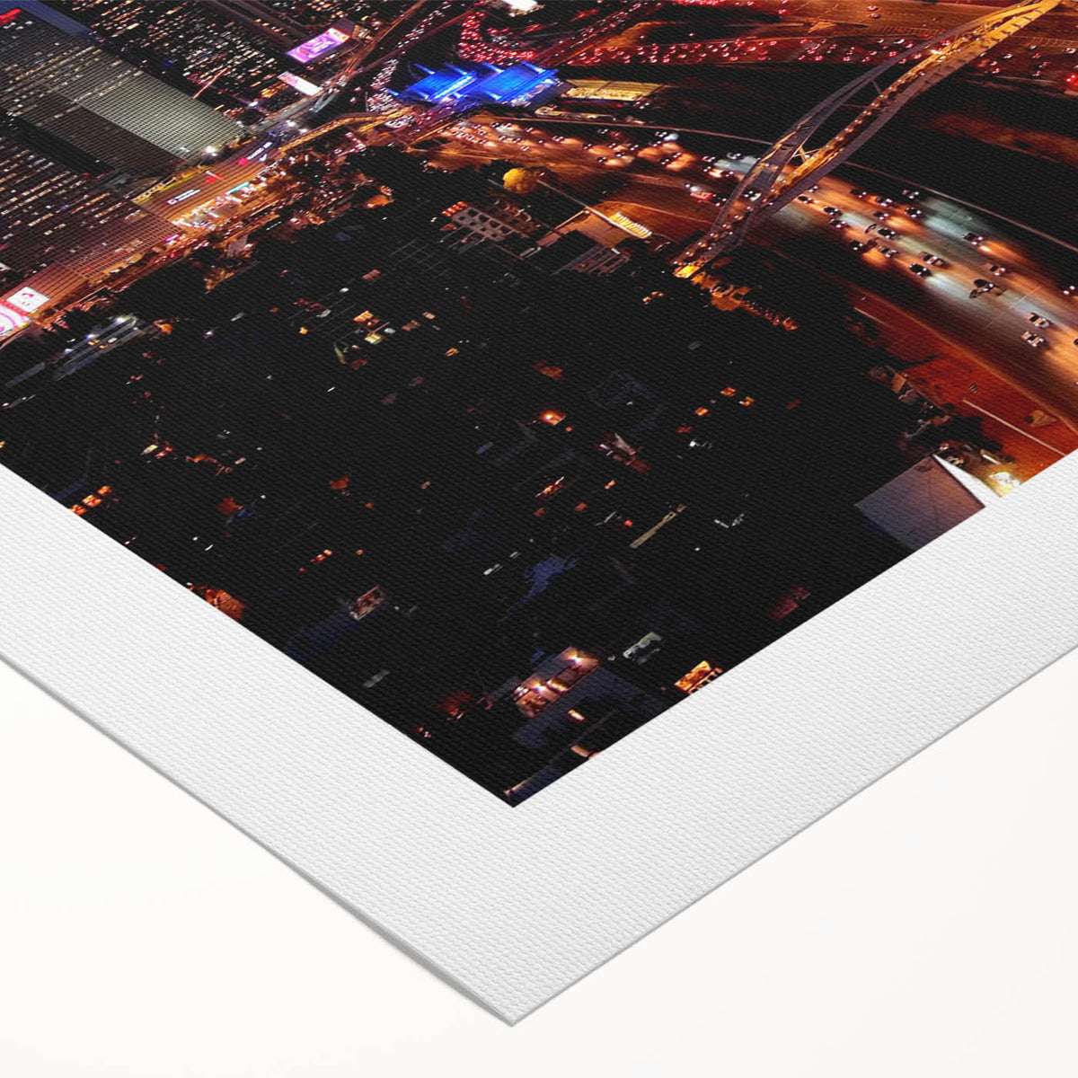 Art deco poster of Tel Aviv skyline in muted earth tones on a rolled canvas, suitable for dining room decor.