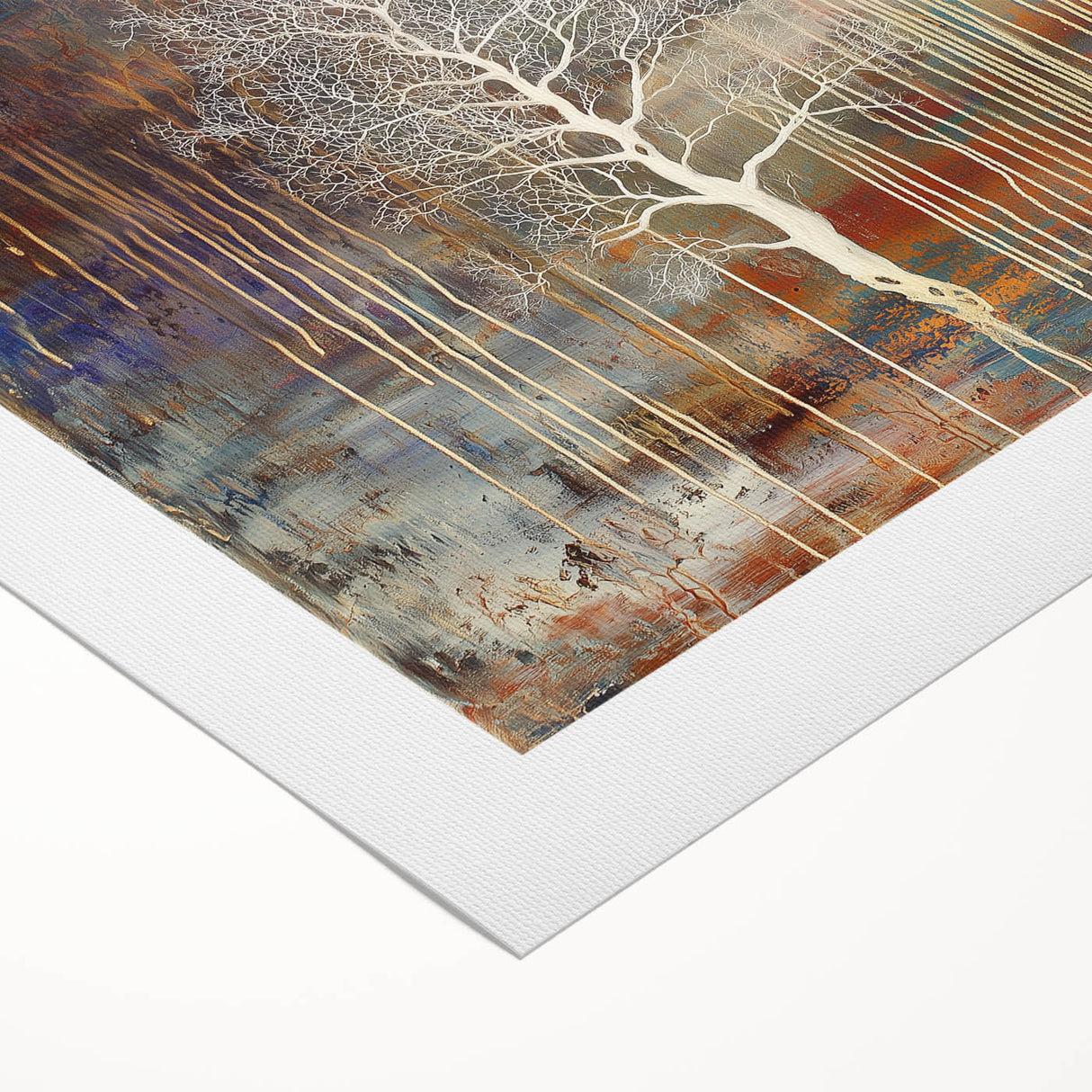 Abstract floral design rolled canvas art featuring a vibrant mix of blues, pinks, and greens, beautifully packaged in a protective cardboard tube for easy display.