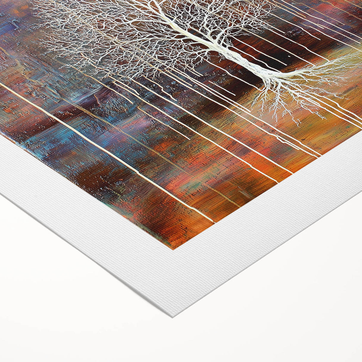 Abstract floral canvas artwork showcasing vibrant colors and intricate patterns, rolled for easy transport and display, ideal for modern home decor accents.