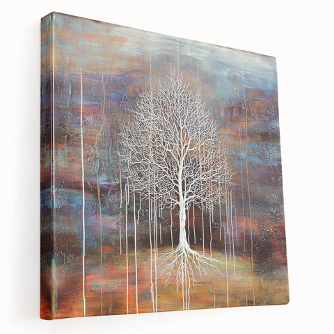 Abstract floral canvas art showcasing vibrant colors and intricate designs, viewed from the side, perfect for modern home decor and artistic displays.