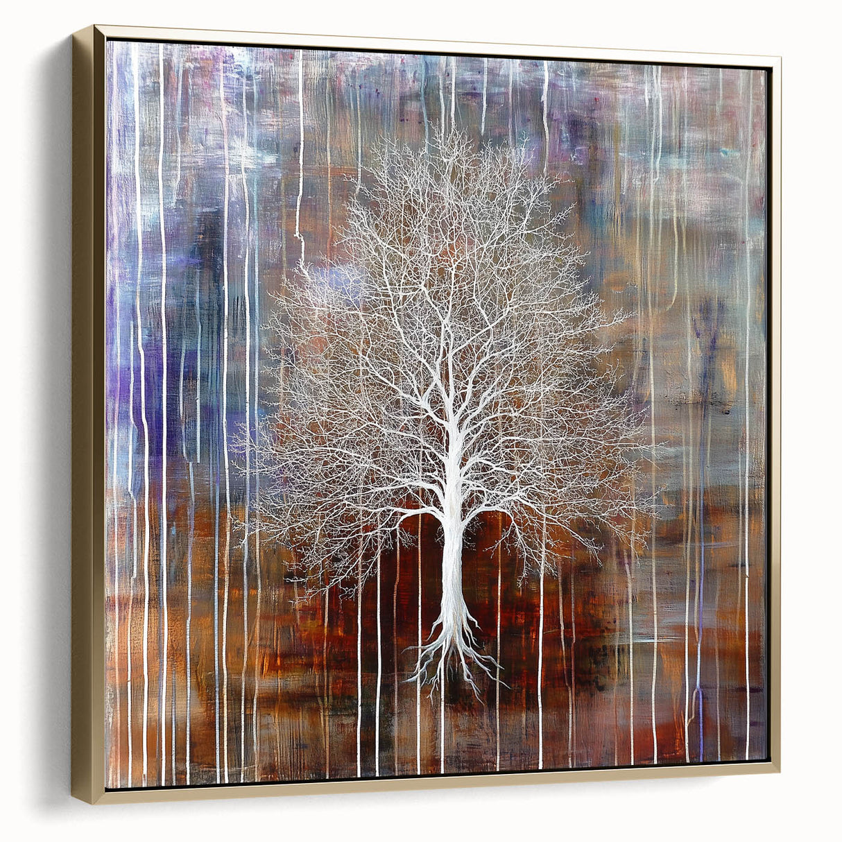 Framed abstract floral canvas art in silver and gold tones, featuring intricate designs and elegant textures, perfect for enhancing modern home decor.