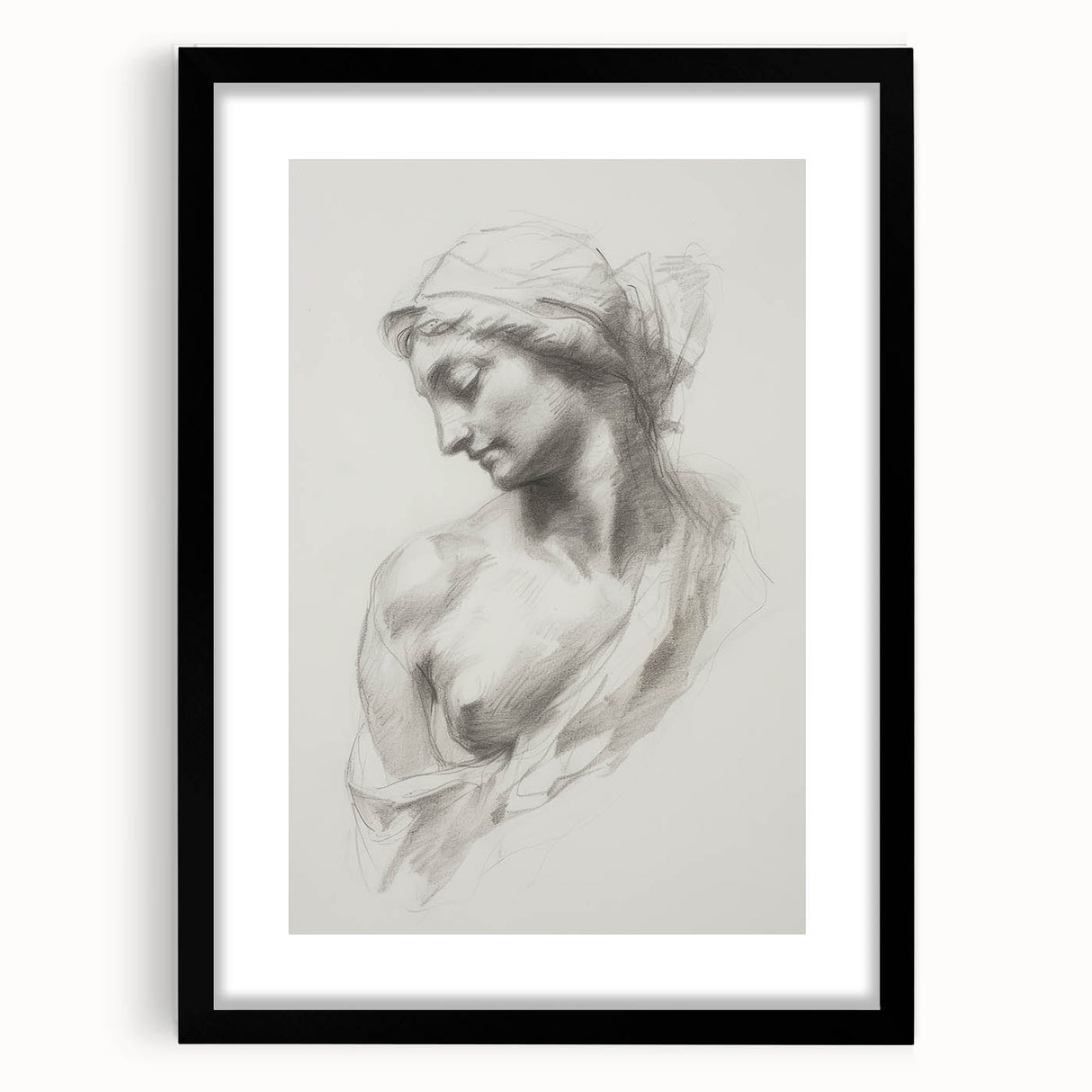 Abstract figurative frame in matte black, showcasing a modern art piece with bold colors and dynamic shapes, ideal for contemporary home decor.