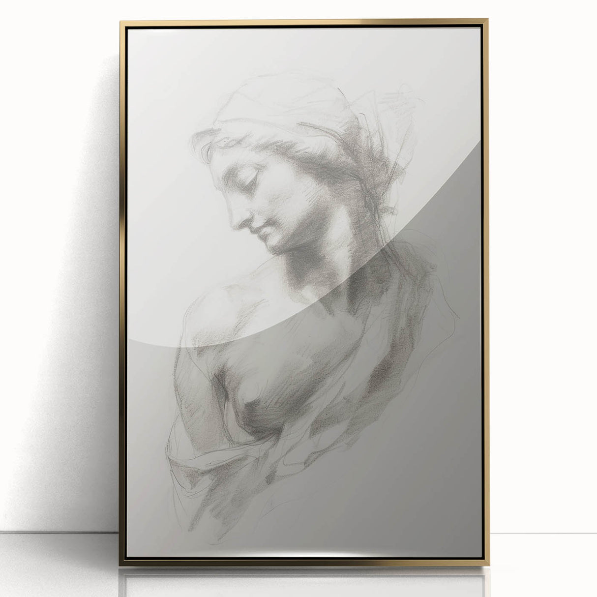 Abstract figurative art piece in a gold frame, showcasing vibrant colors and dynamic shapes, ideal for modern home decor and artistic expression.