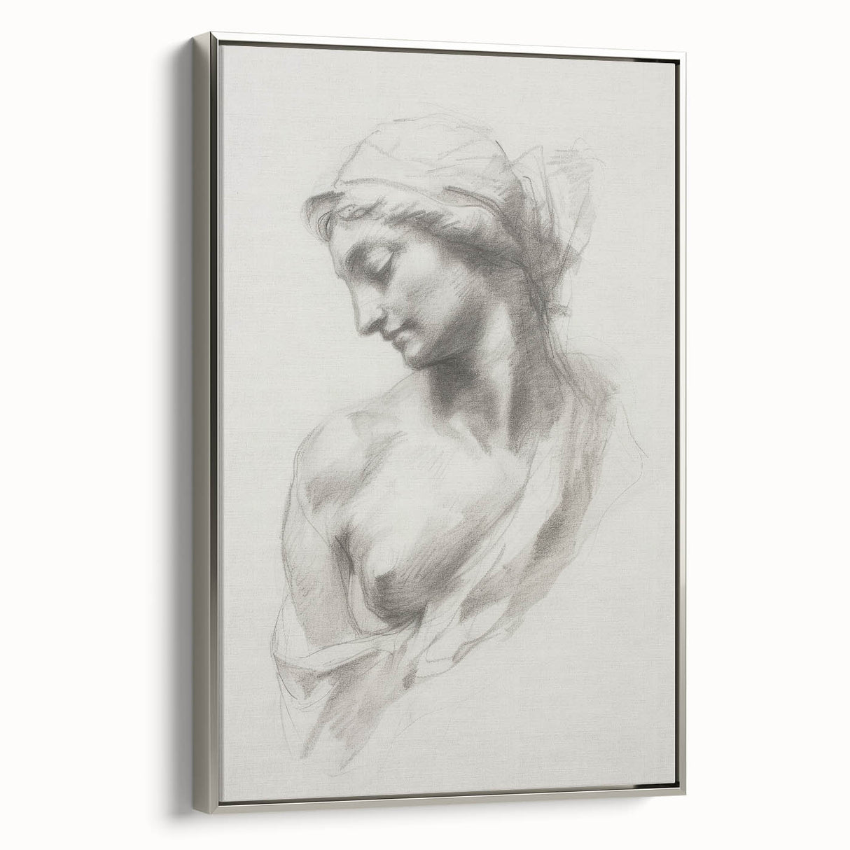 Framed abstract figurative canvas art with a silver frame, showcasing vibrant colors and dynamic shapes, ideal for modern home decor and artistic spaces.