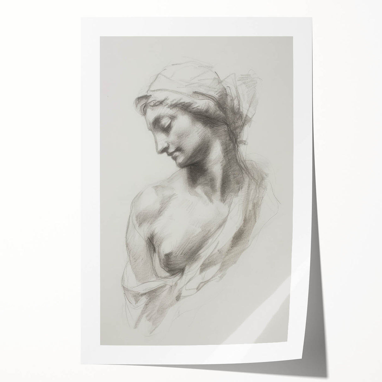 Abstract figurative rolled print showcasing vibrant colors and dynamic shapes, ideal for modern decor, packaged in a protective cardboard tube.