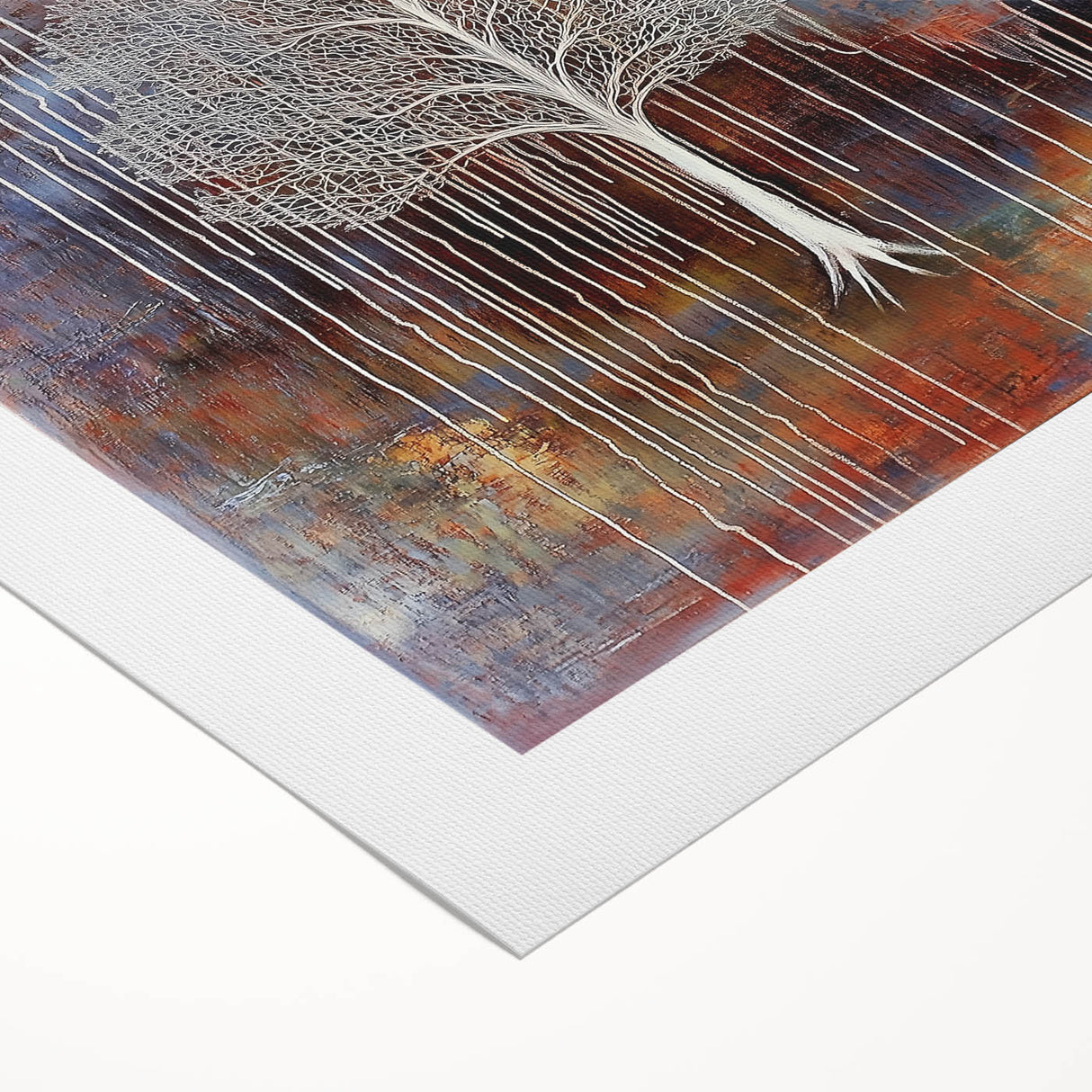 Abstract floral artwork on rolled canvas, showcasing vibrant colors and intricate designs that evoke a sense of elegance and creativity, perfect for home decor.