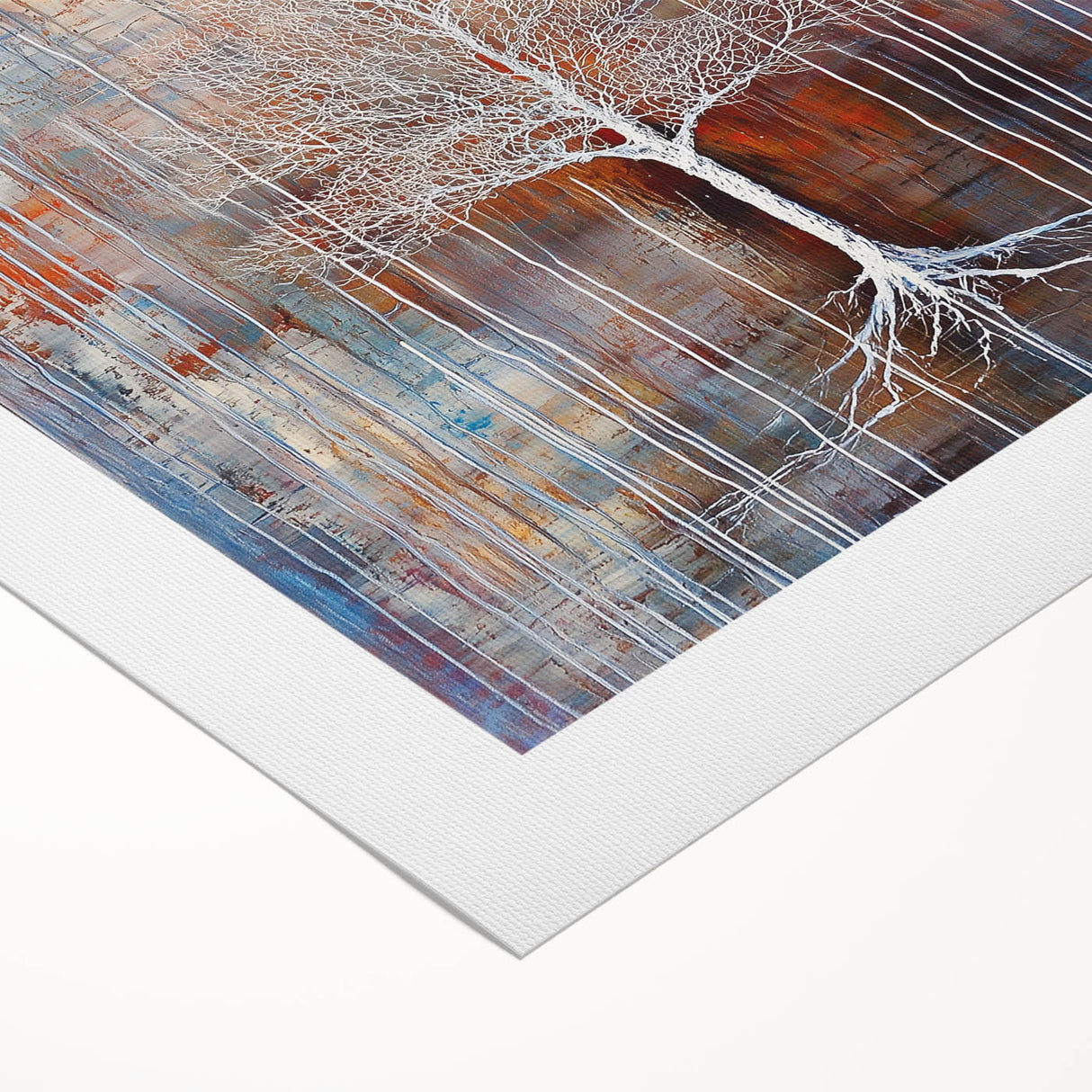 Vibrant abstract floral design on rolled canvas, showcasing bold colors and intricate patterns, ideal for modern home decor or artistic displays. Packaged securely in a cardboard tube for safe shipping.