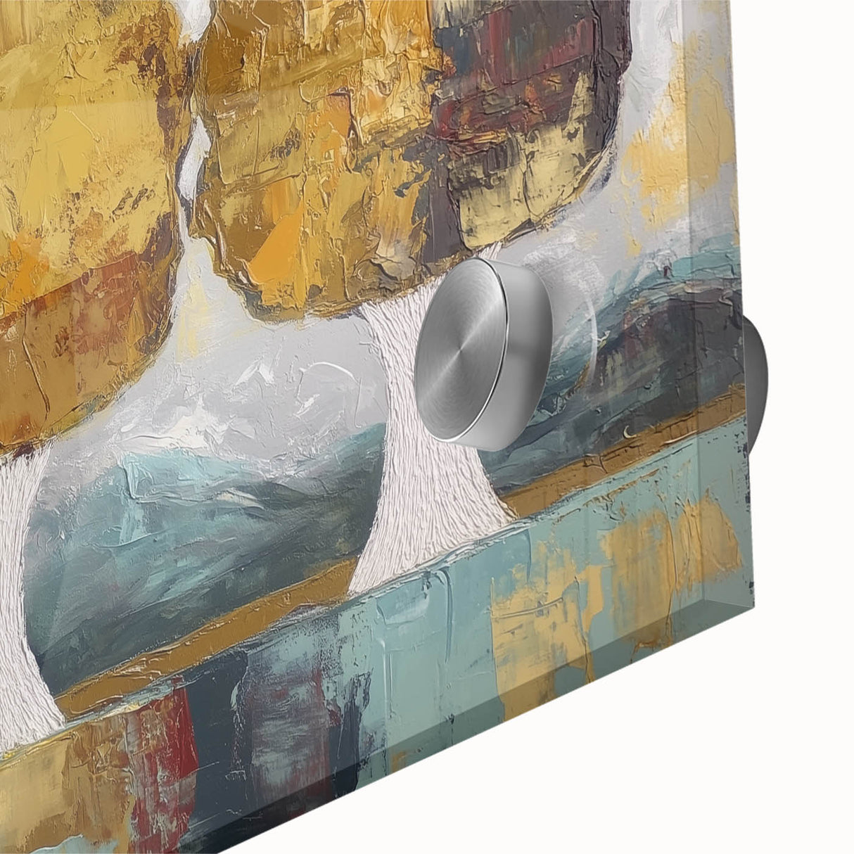 Close-up of an abstract floral design on acrylic glass, showcasing vibrant colors and intricate patterns, perfect for modern home decor and art enthusiasts.