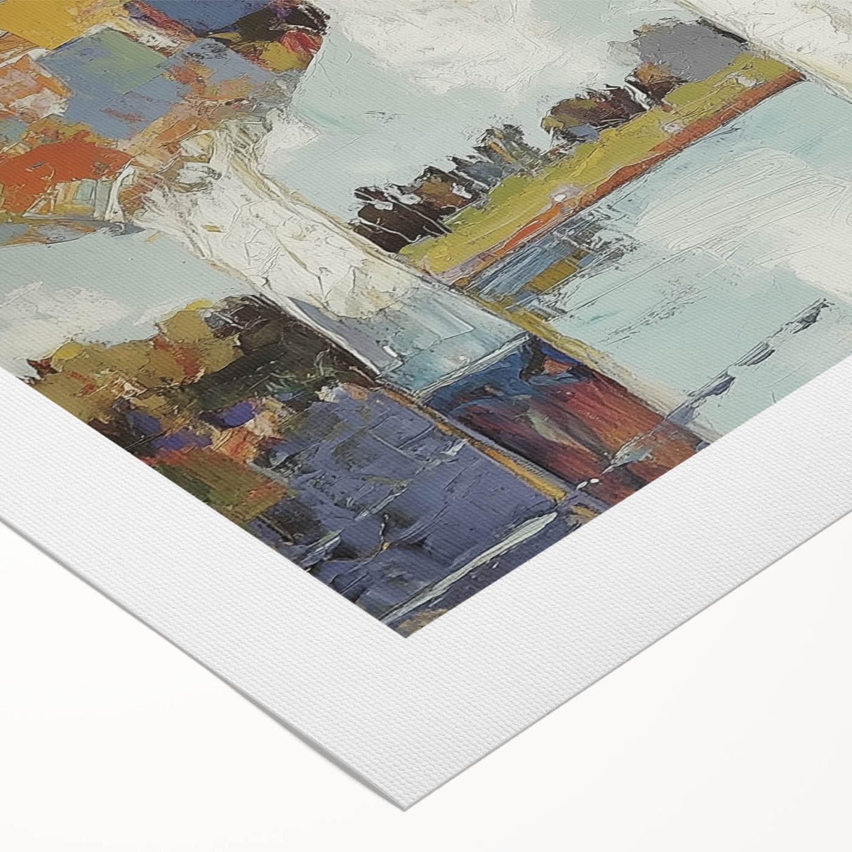 Abstract floral design on rolled canvas, showcasing vibrant colors and intricate patterns, perfect for modern home decor. Packaged securely in a durable tube for safe delivery.