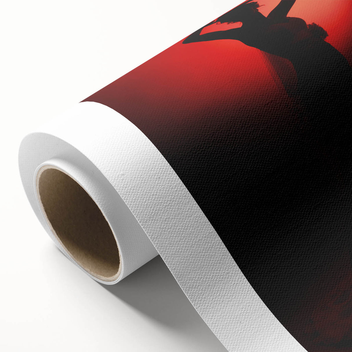 Crimson Glow – Emotive Silhouette Wall Art with Red Elegance