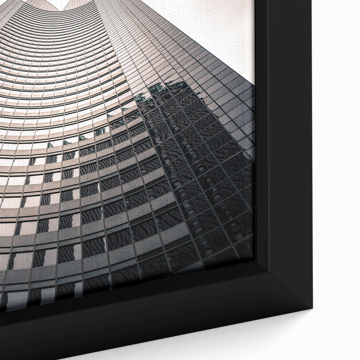 Black wall art featuring a textured depiction of the London skyline on an extra large framed canvas.