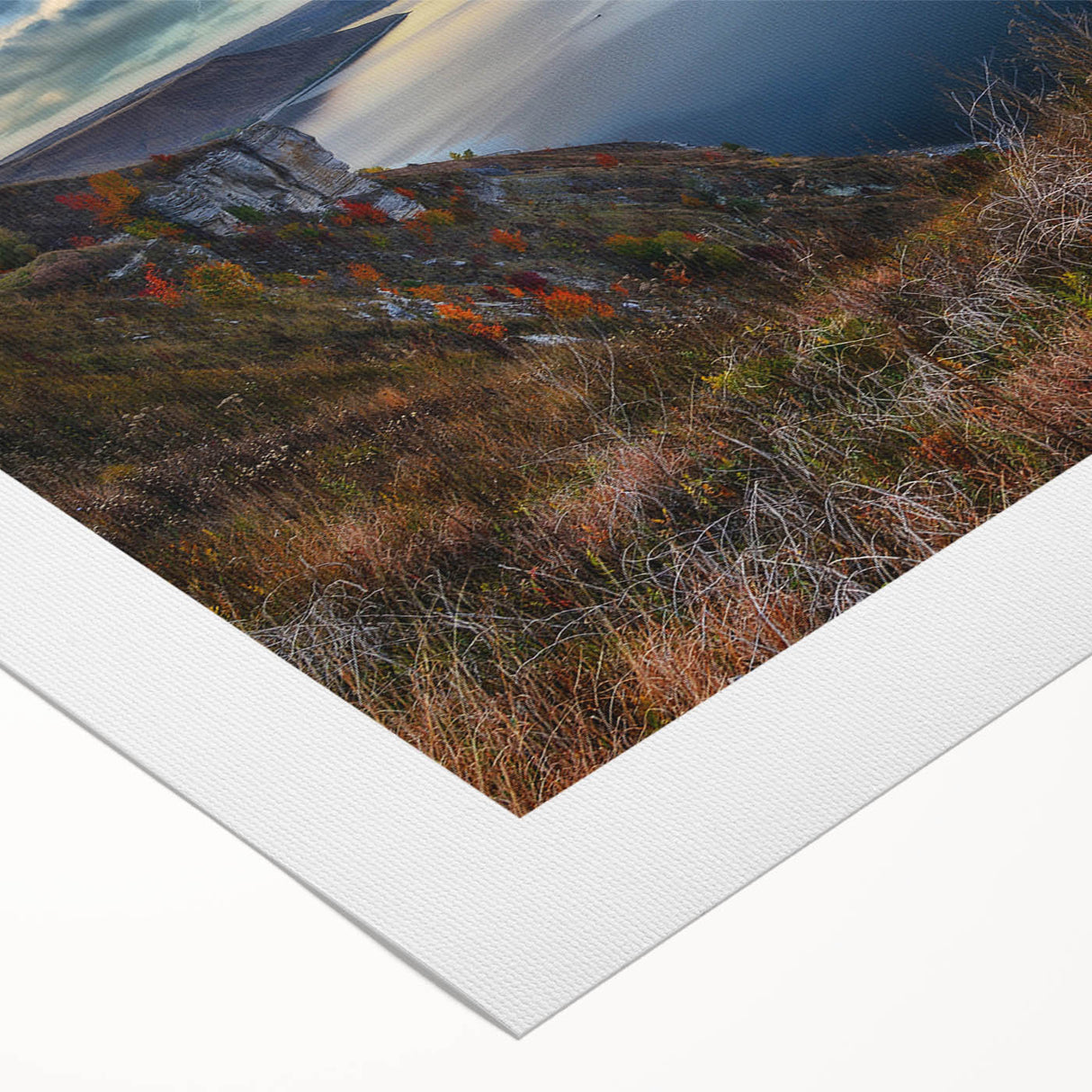 Art deco poster featuring a serene Ukrainian landscape in muted earth tones on rolled canvas, suitable for dining room decor.