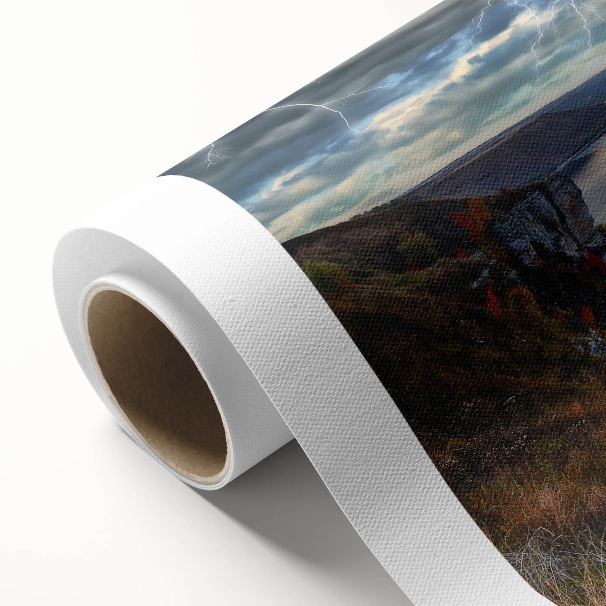 Art deco poster depicting a serene European landscape on rolled canvas, ideal for nursery wall art.