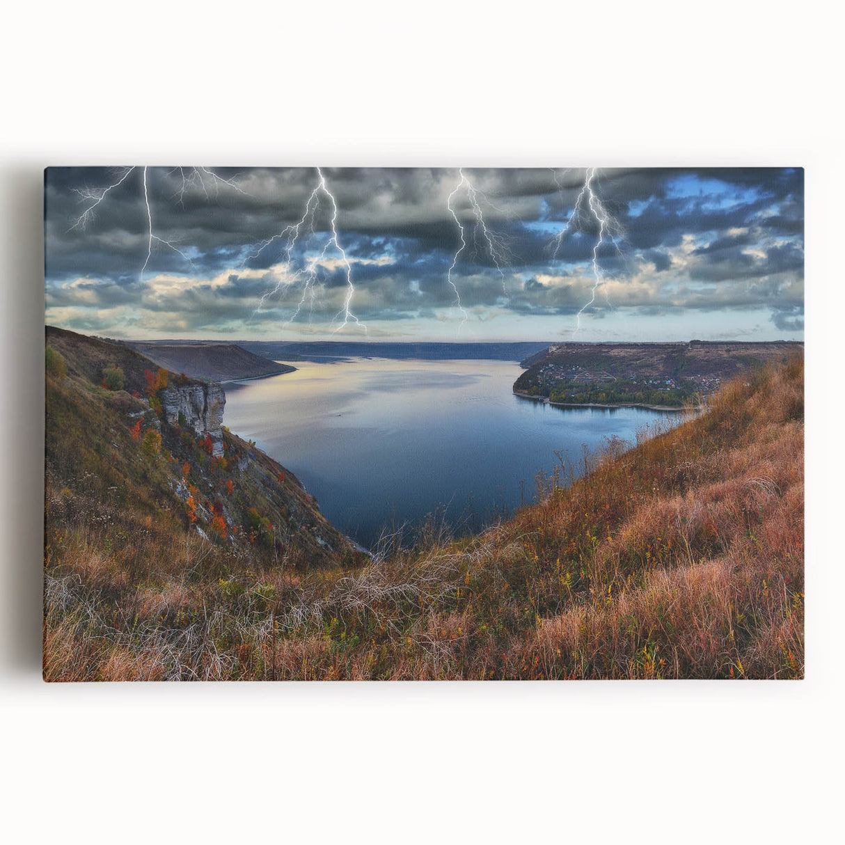 Large black and white photo of a European cityscape on stretched canvas, ideal for kitchen wall art.