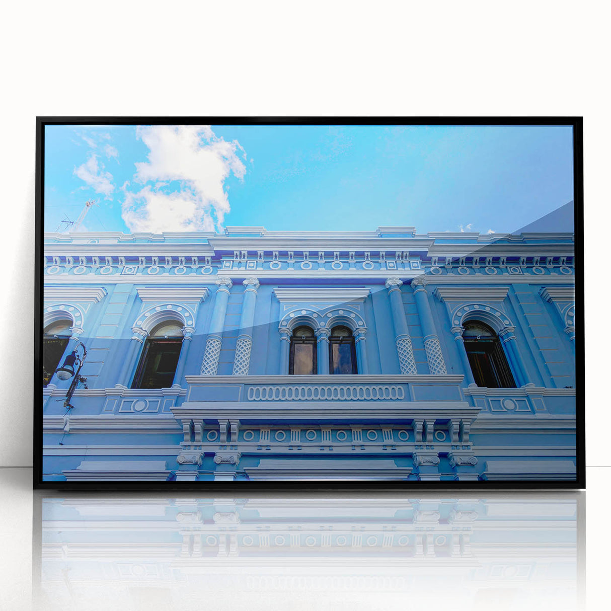 Large abstract wall art depicting a Yucatan, Mexico scenery in muted earth tones on a framed acrylic.