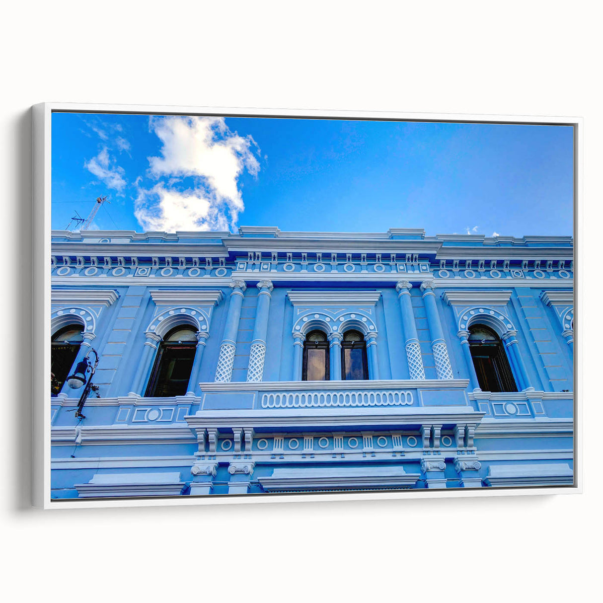 Framed canvas vintage poster art of Yucatan, Mexico, featuring colorful scenery against a black background.