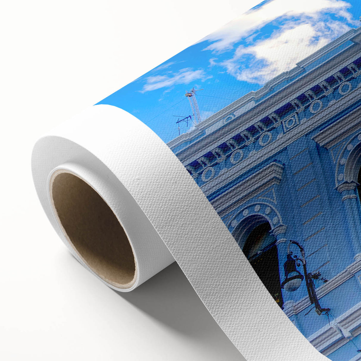 Art Deco style poster depicting Yucatan scenery on rolled canvas, suitable for nursery wall art or dining room.