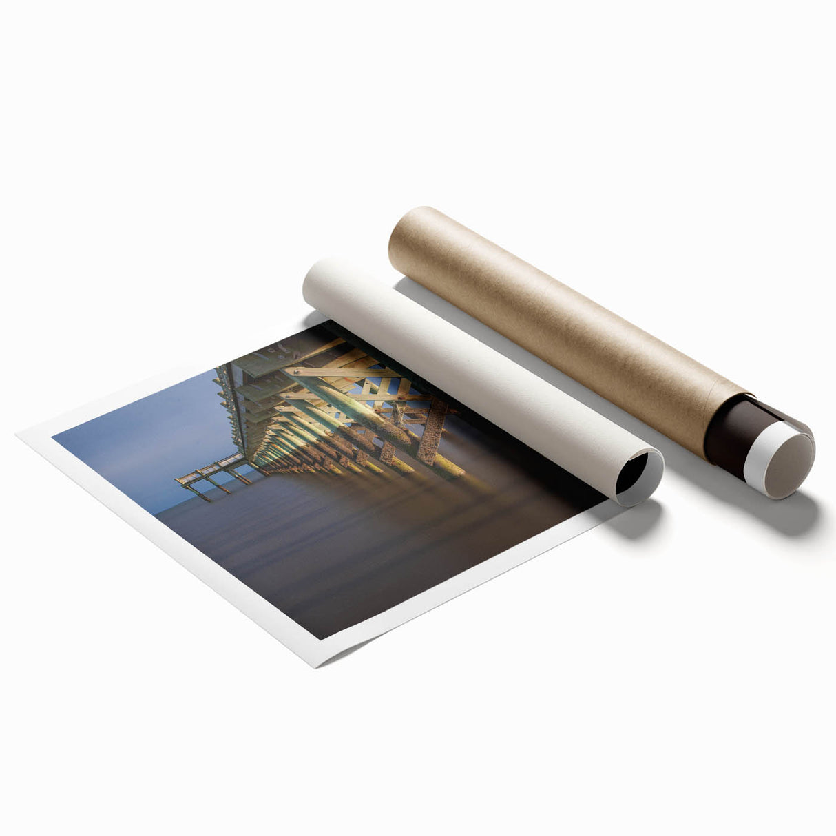 Extra large rolled print of a Connecticut landscape with vibrant floral elements, ideal for classy bathroom wall decor.