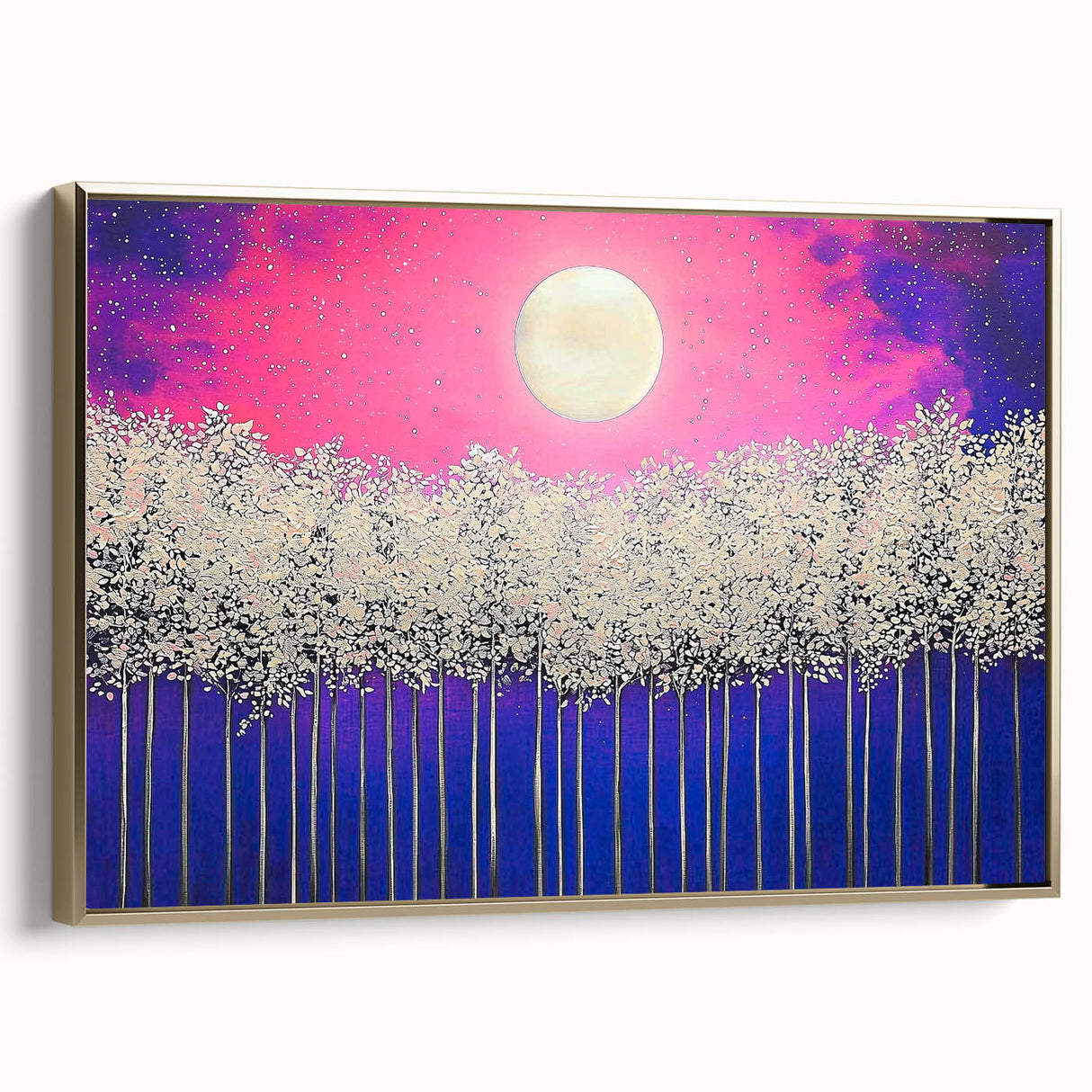 Framed abstract landscape canvas art showcasing a gold-accented design with a side view perspective, ideal for modern home decor and stylish interiors.