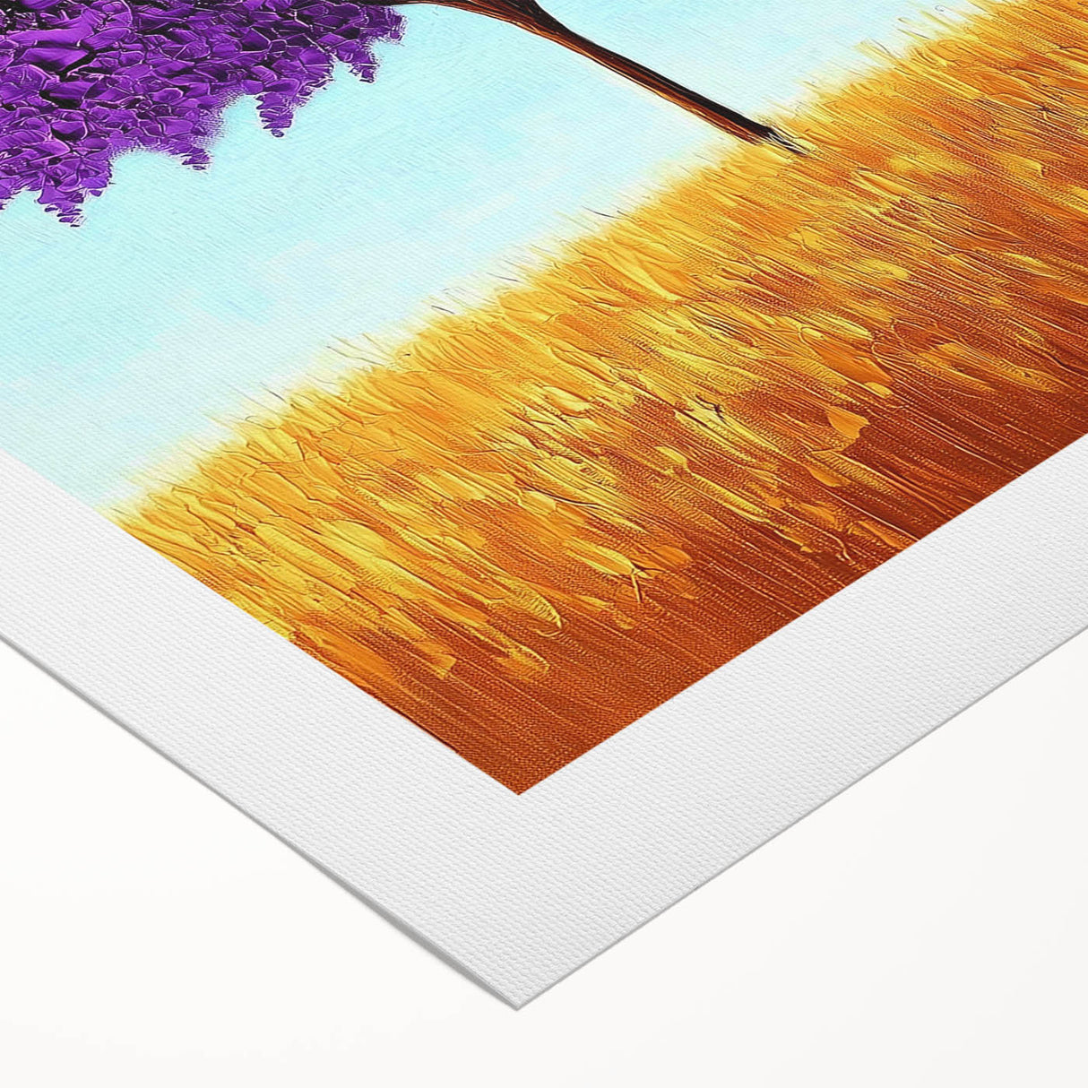 Abstract landscape artwork on rolled canvas showcasing vibrant colors and fluid shapes, perfect for modern home decor or artistic inspiration. Packed securely in a protective cardboard tube for safe delivery.