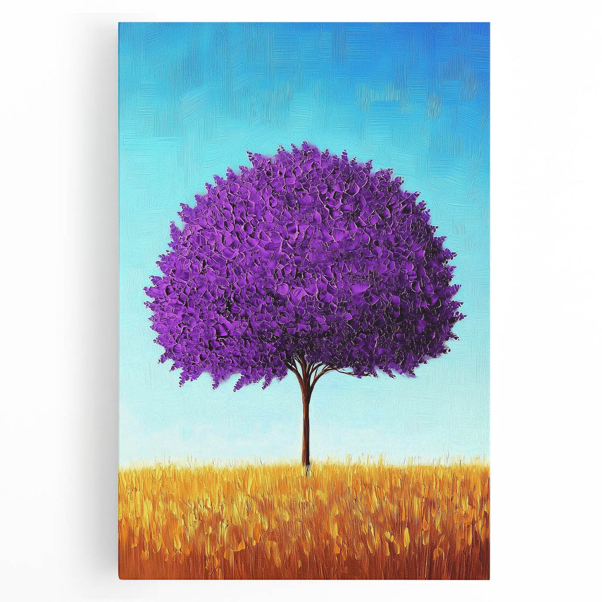 Abstract landscape canvas artwork showcasing vibrant colors and fluid shapes, perfect for modern home decor. This stretched canvas adds a touch of contemporary elegance to any room.