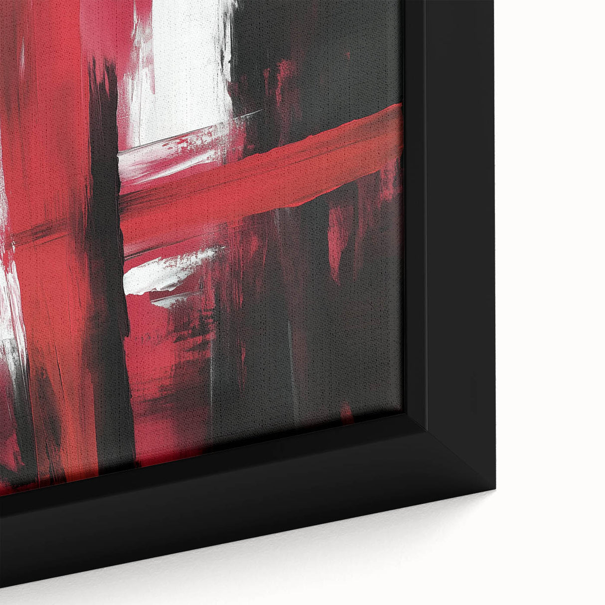 Modern Abstract Wall Art – Bold Red & Black Minimalist Canvas Print