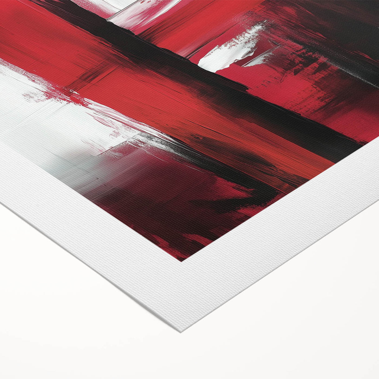 Modern Abstract Wall Art – Bold Red & Black Minimalist Canvas Print