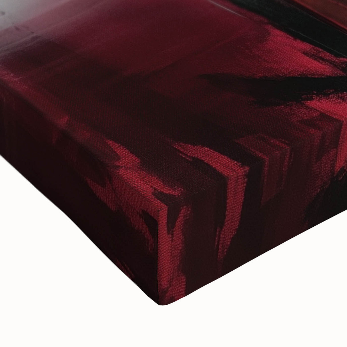 Modern Abstract Wall Art – Bold Red & Black Minimalist Canvas Print