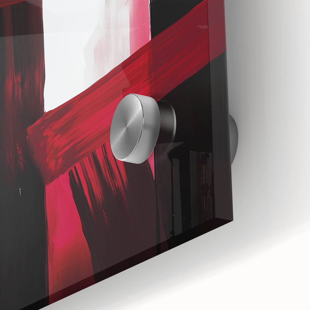 Large Modern Abstract Wall Art – Bold Red & Black Canvas Print