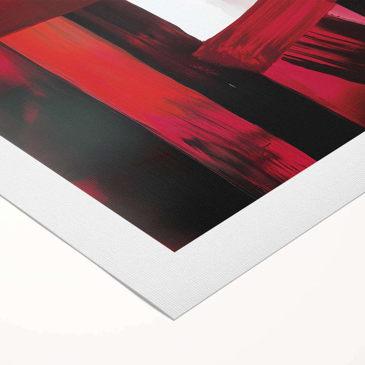 Large Modern Abstract Wall Art – Bold Red & Black Canvas Print