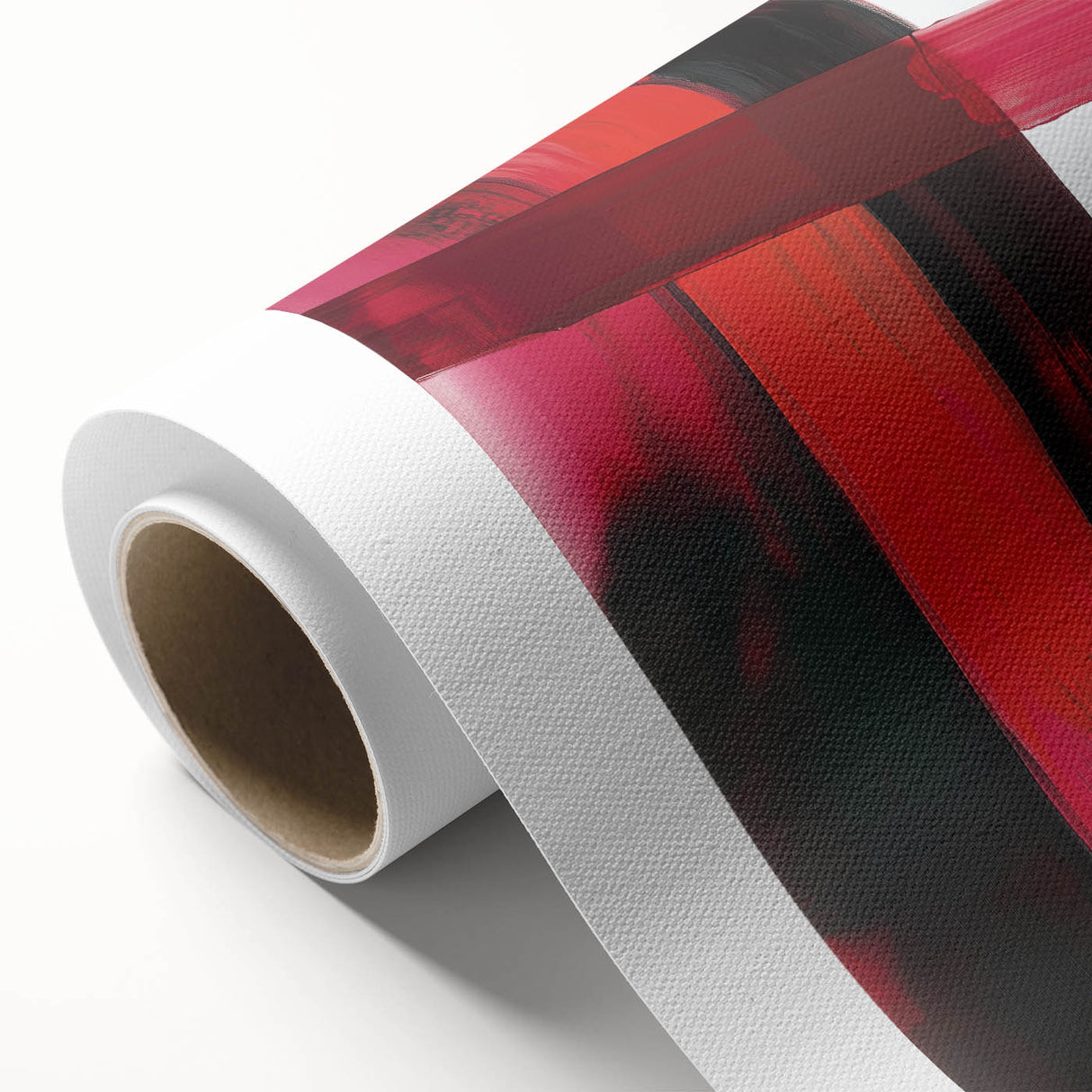 Large Modern Abstract Wall Art – Bold Red & Black Canvas Print