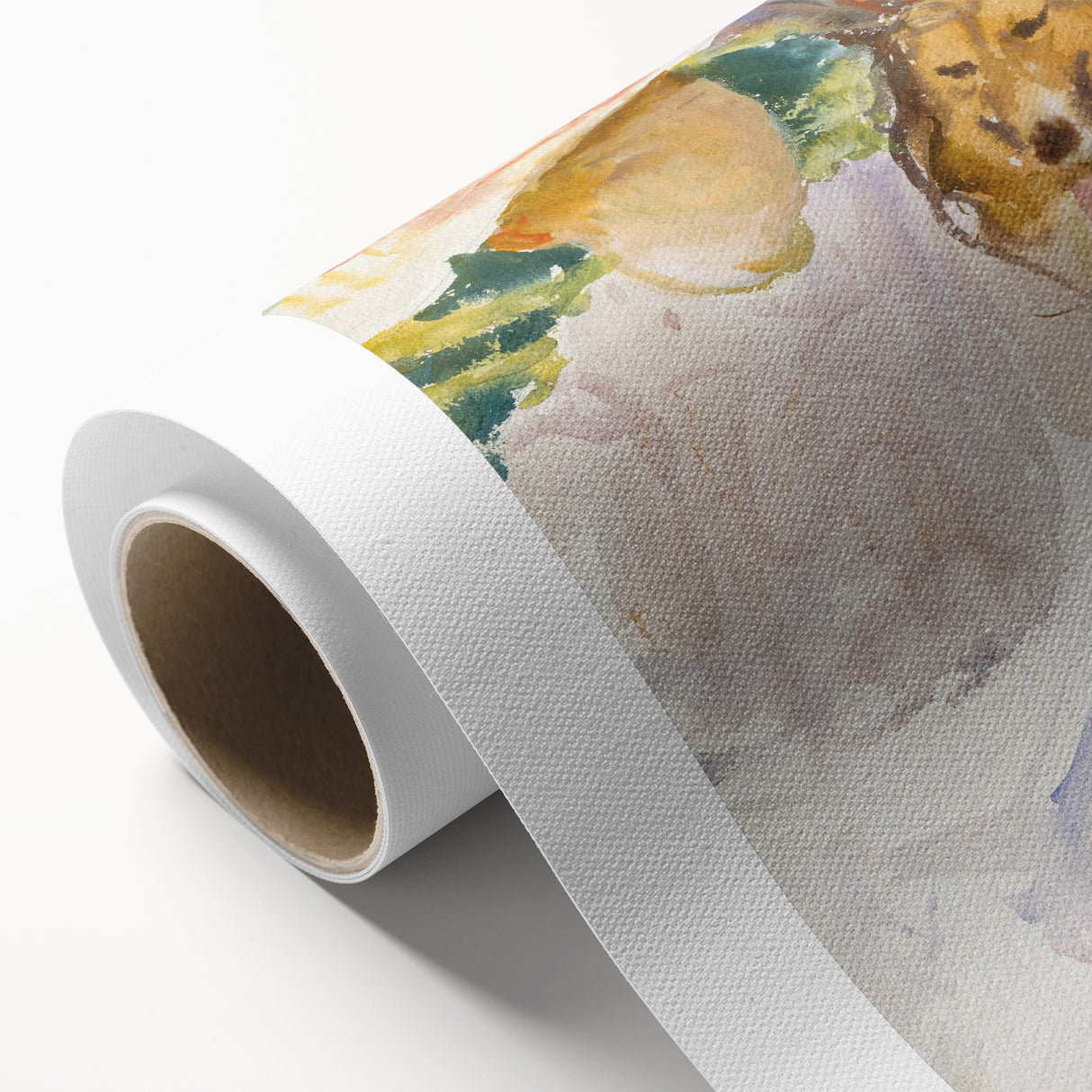 Romanticism Art: Woman with Collie - Famous Watercolor by John Sargent