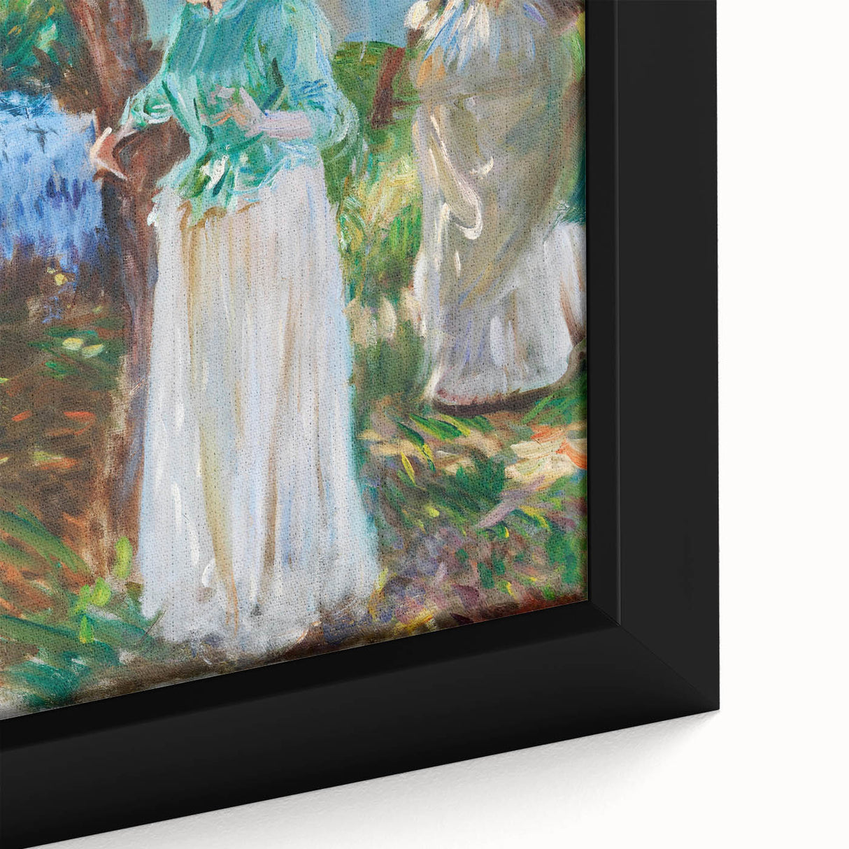 Romanticism Art: Two Girls with Parasols - Vibrant Painting by Sargent