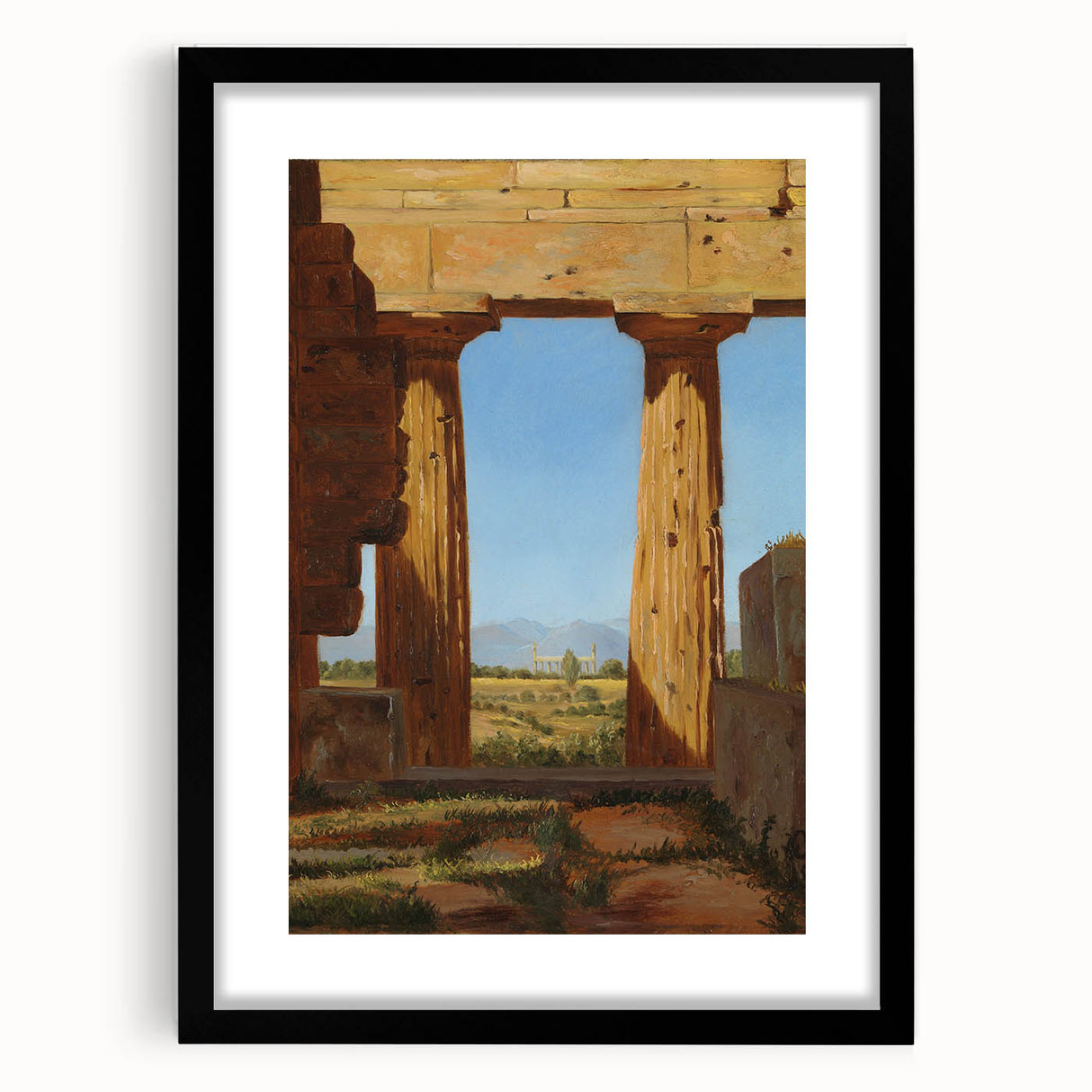 Romanticism Art: Temple of Neptune at Paestum - Historic Landscape Print